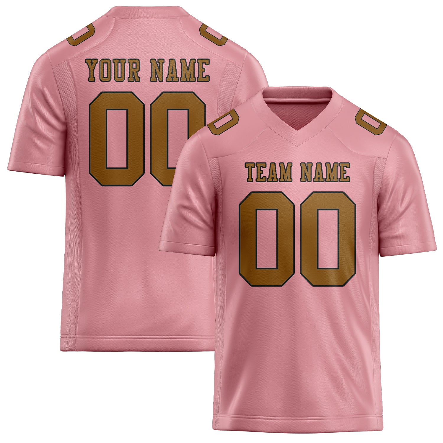 Custom Light Pink Khaki Football Jersey