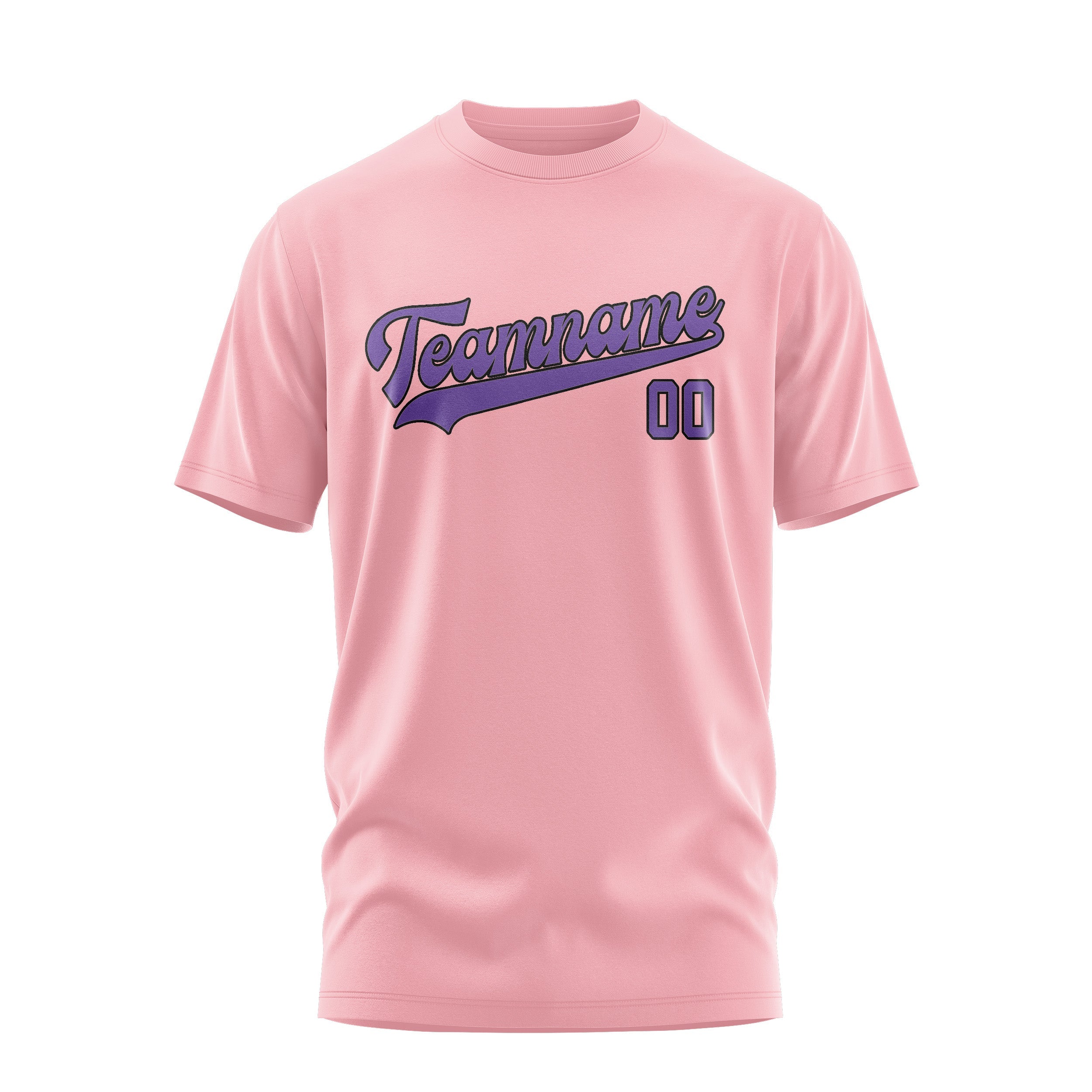 Custom Light Pink Light Purple T-Shirt
