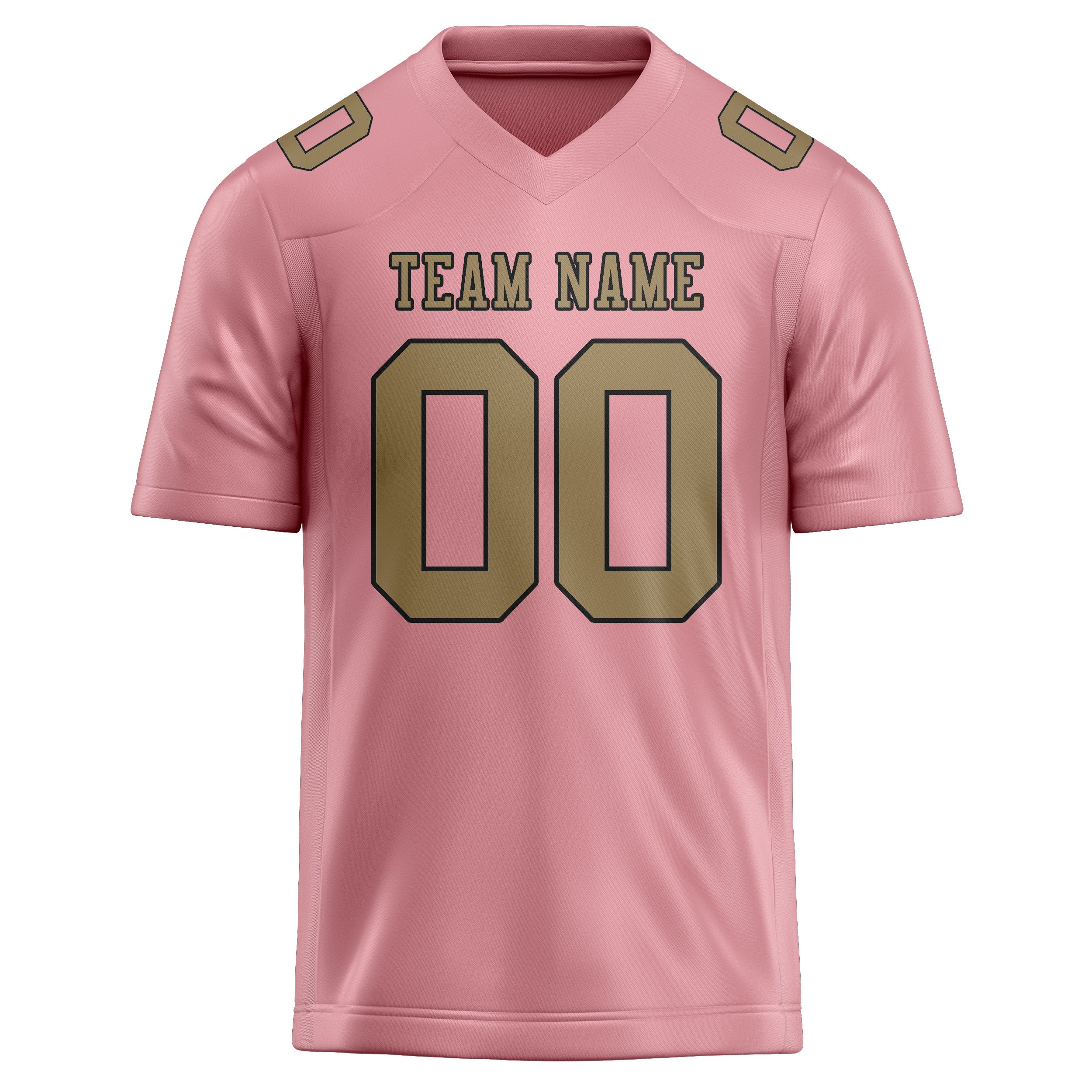 Custom Light Pink Light Khaki Football Jersey