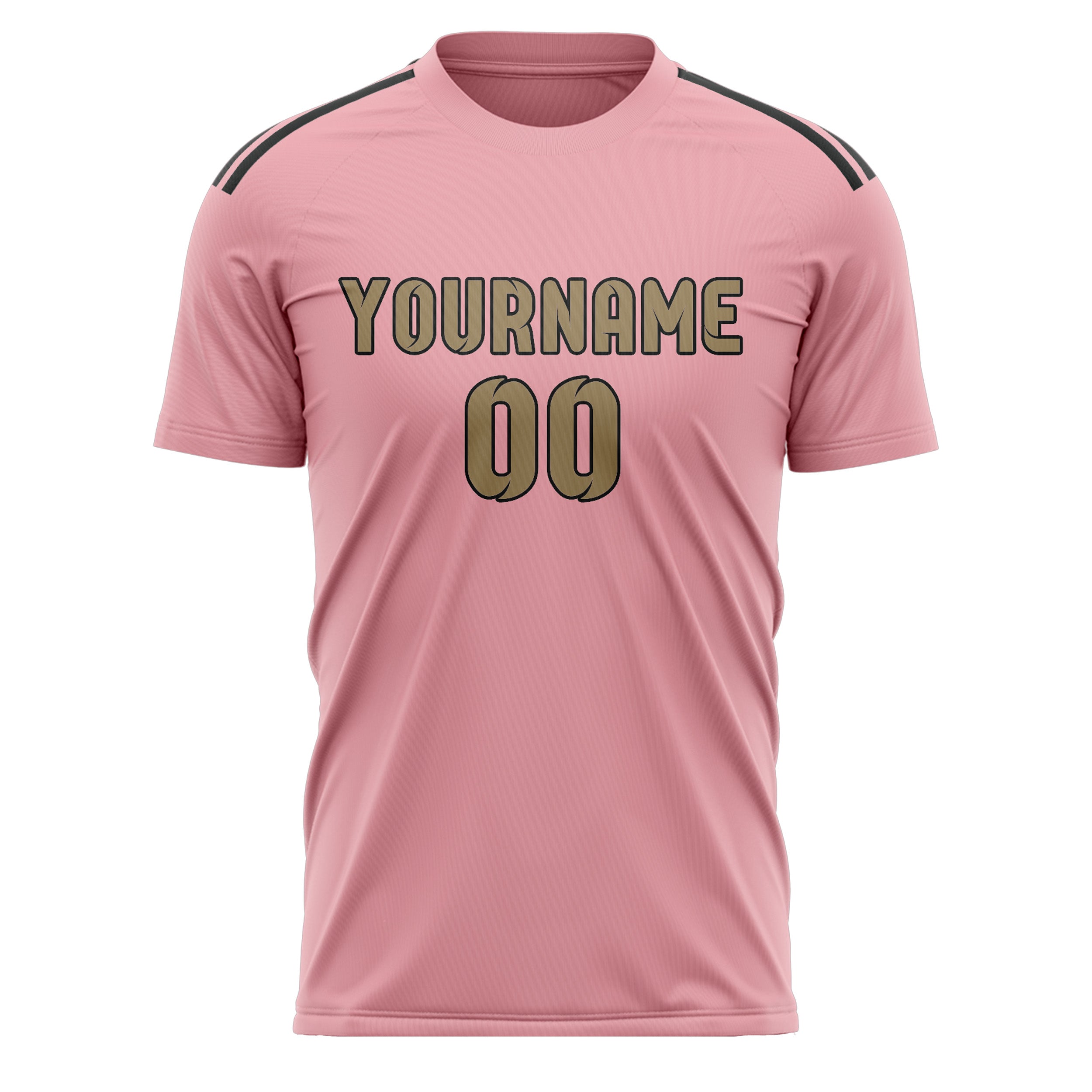 Custom Light Pink Light Khaki Soccer Jersey