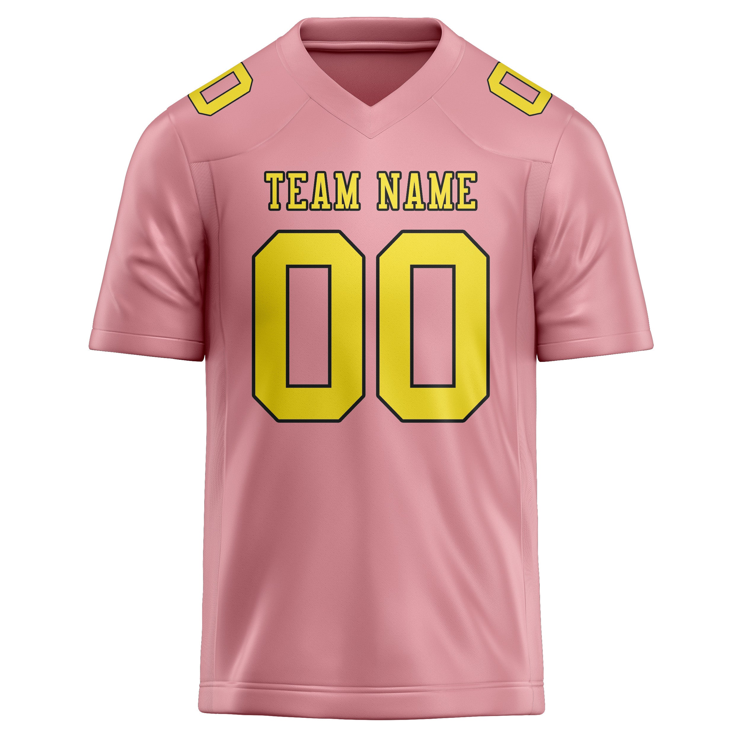 Custom Light Pink Light Yellow Football Jersey