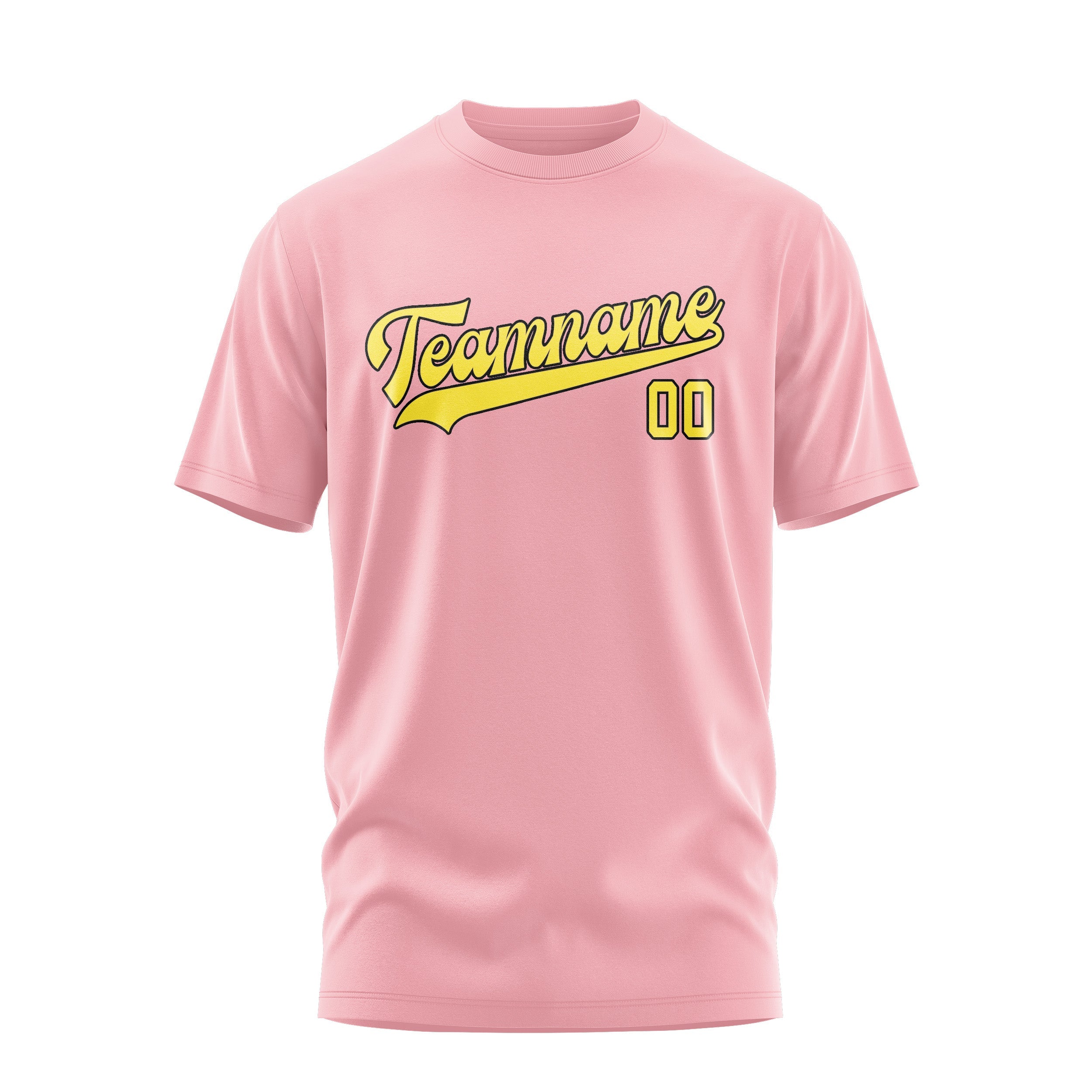 Custom Light Pink Light Yellow T-Shirt