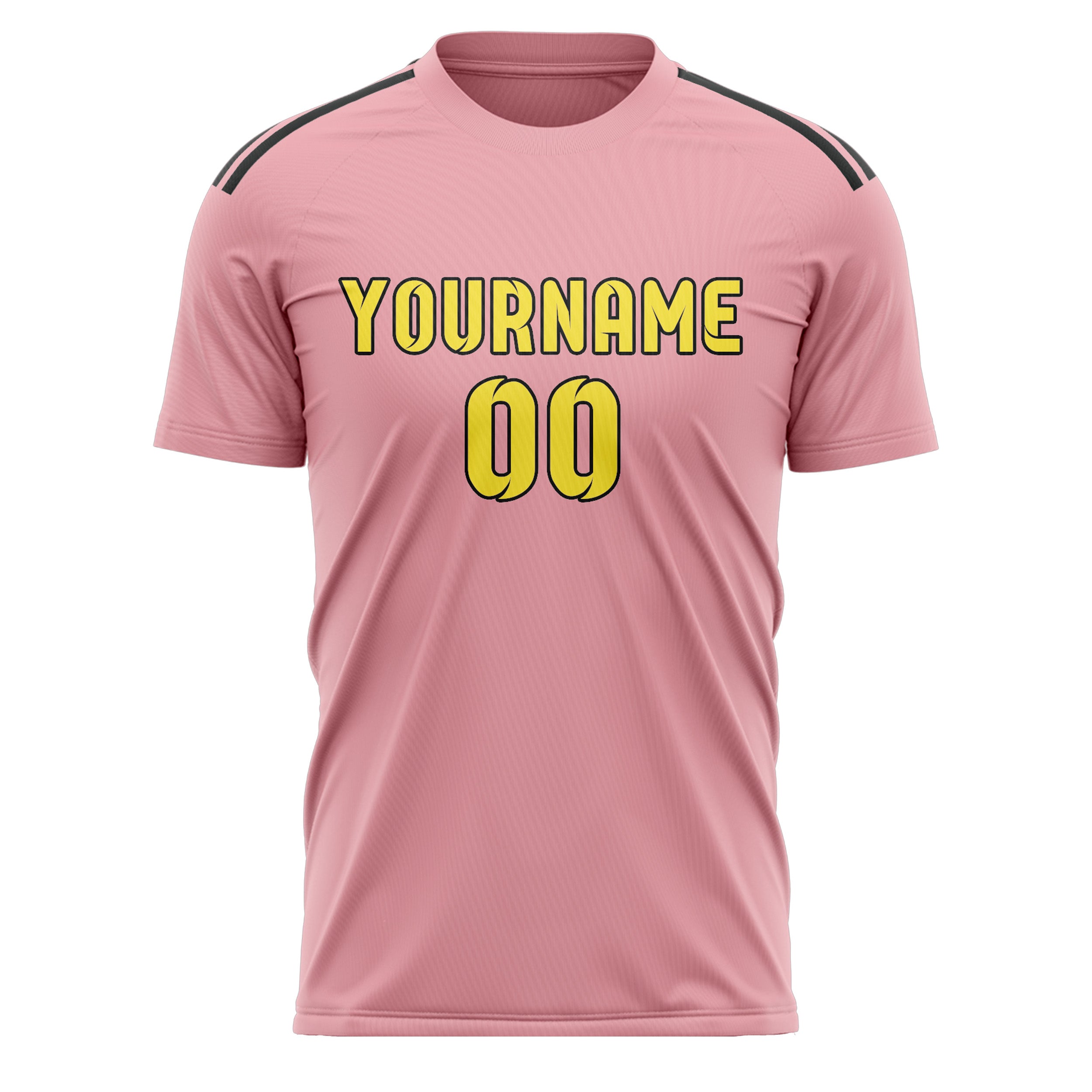 Custom Light Pink Light Yellow Soccer Jersey