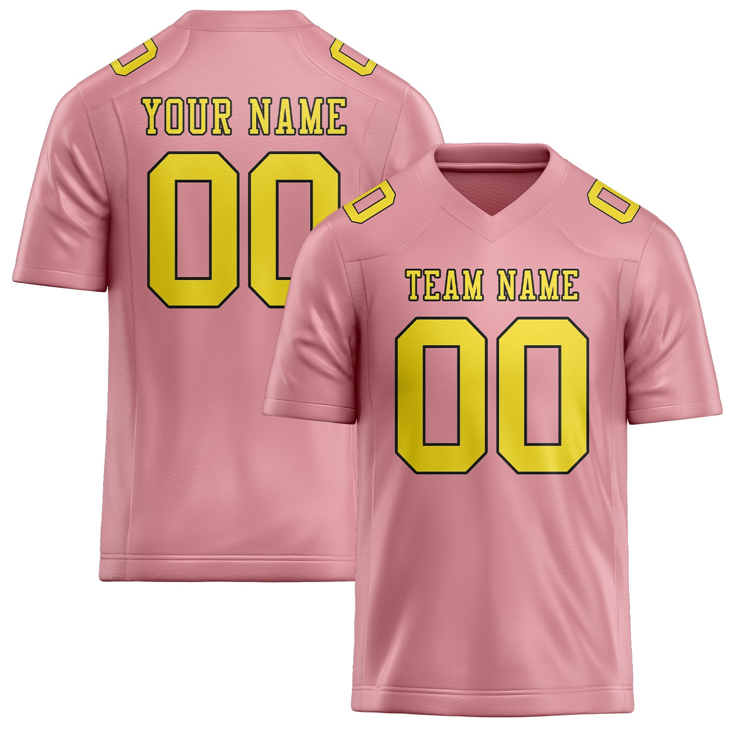 Custom Light Pink Light Yellow Football Jersey