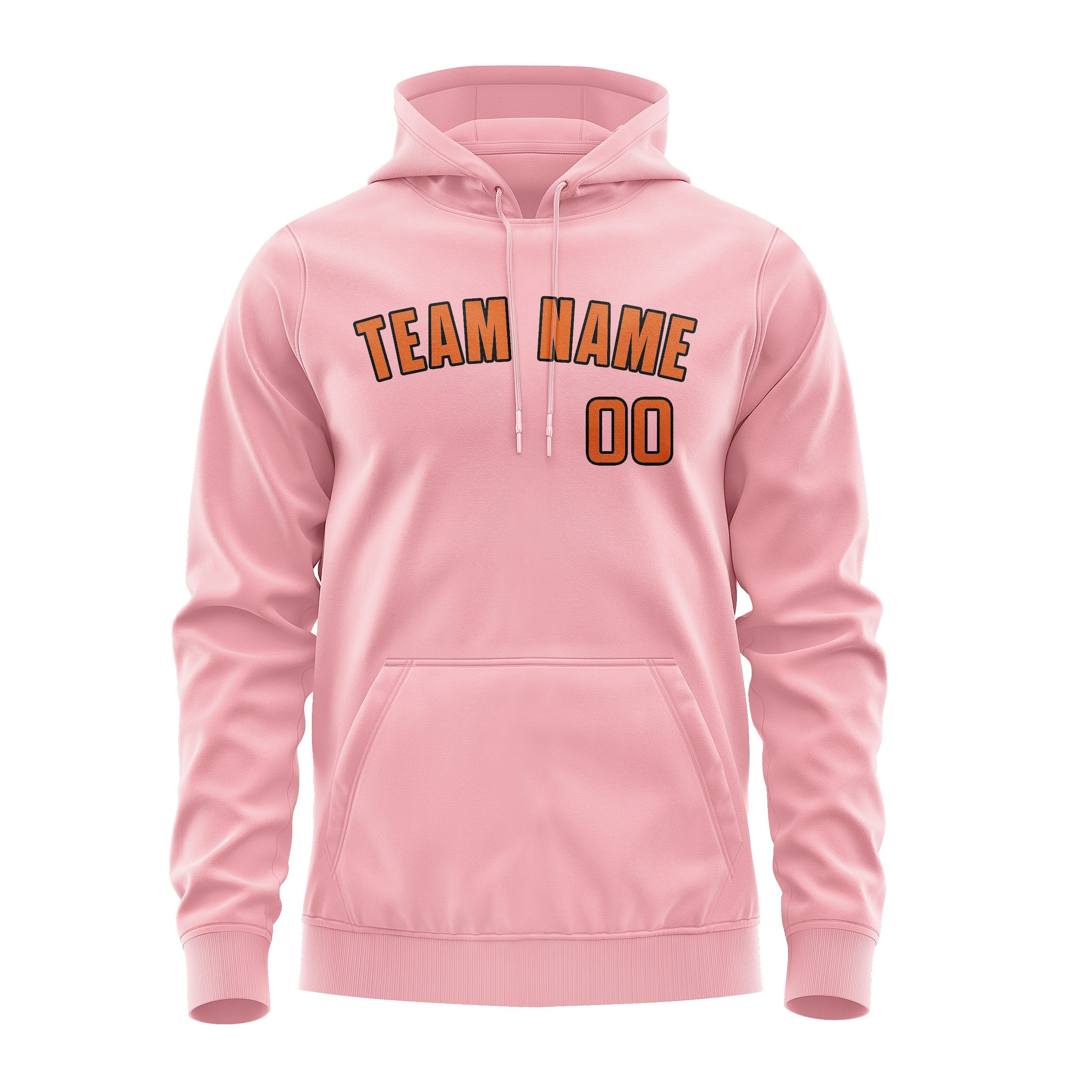 Custom Light Pink Orange Hoodie