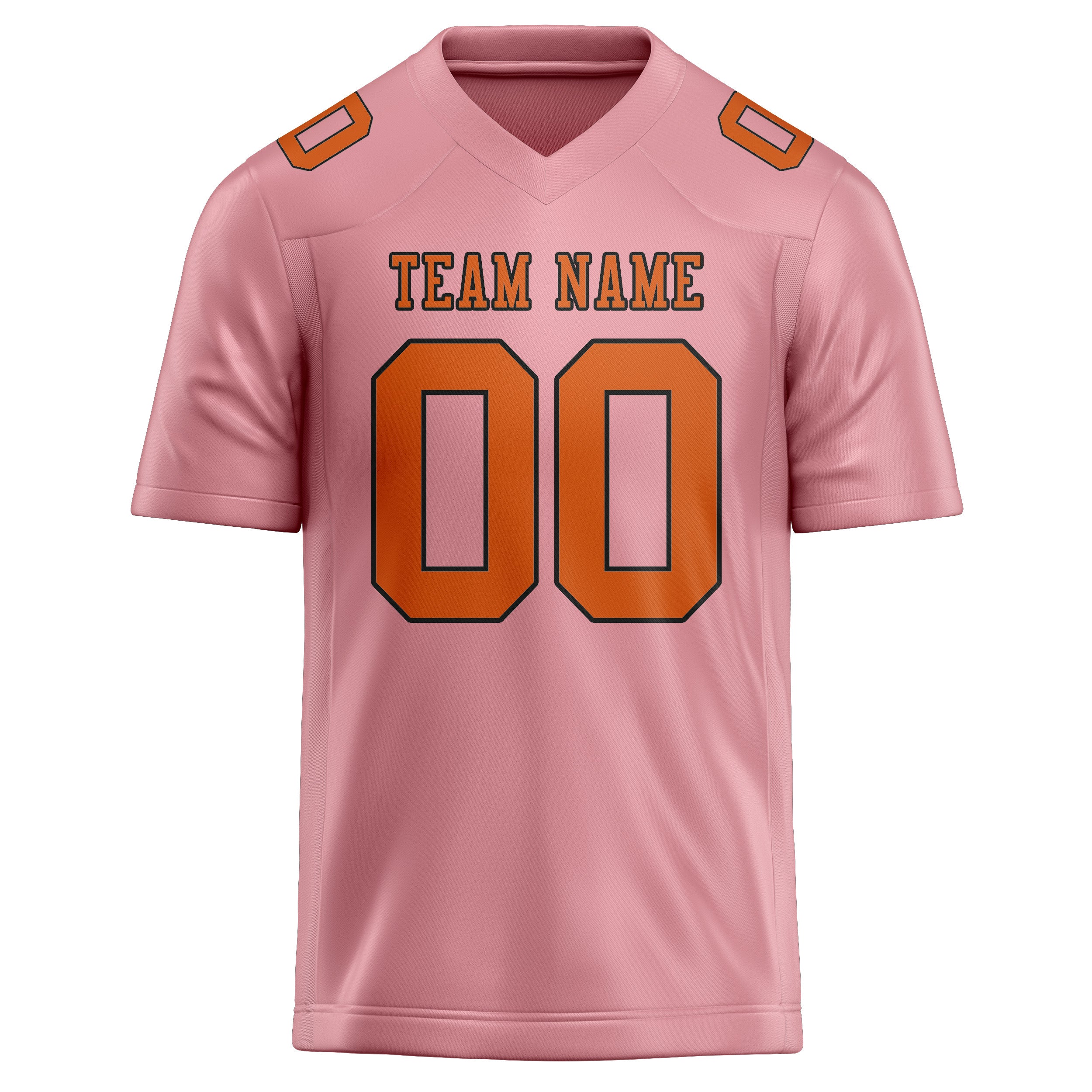 Custom Light Pink Orange Football Jersey