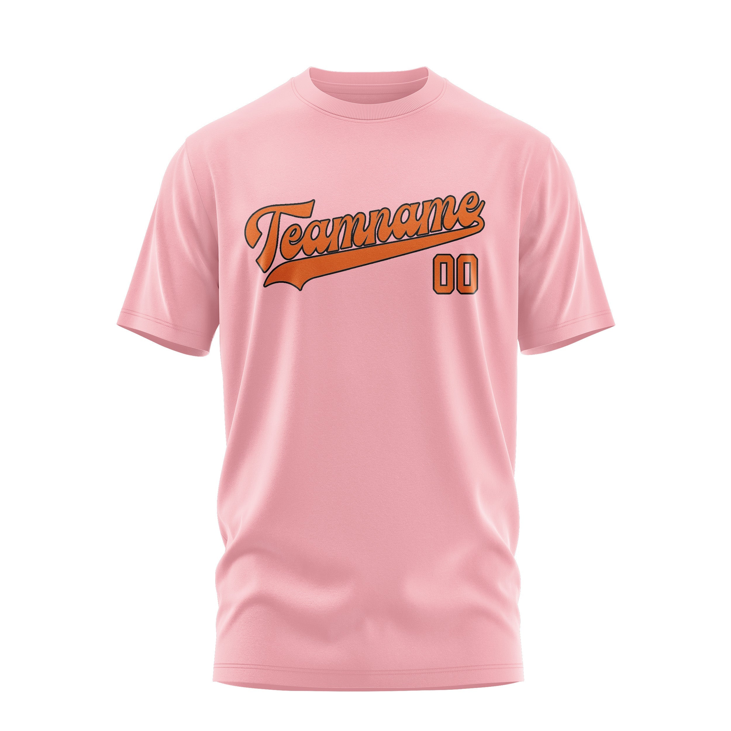 Custom Light Pink Orange T-Shirt