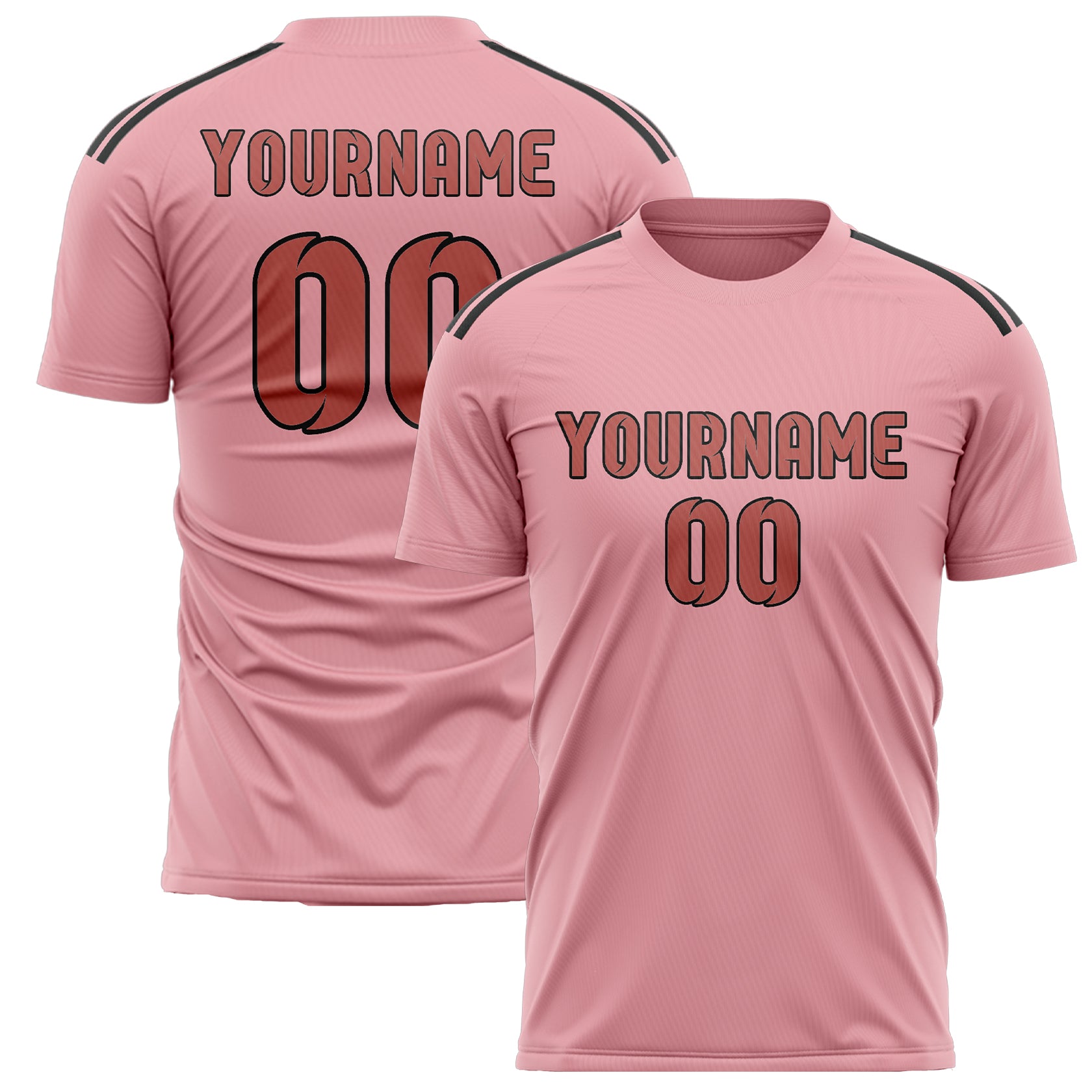 Custom Light Pink Copper Rose Soccer Jersey