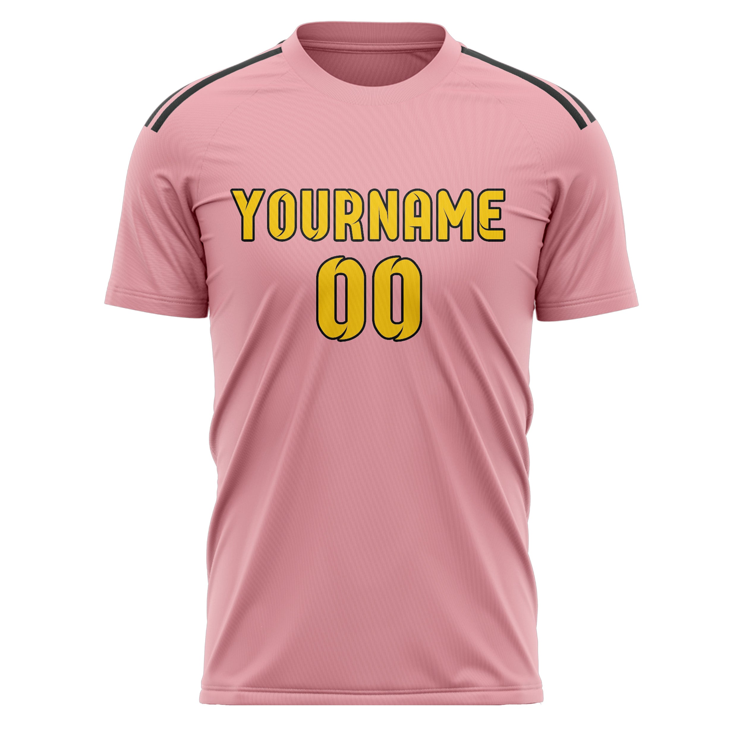 Custom Light Pink Gold Soccer Jersey