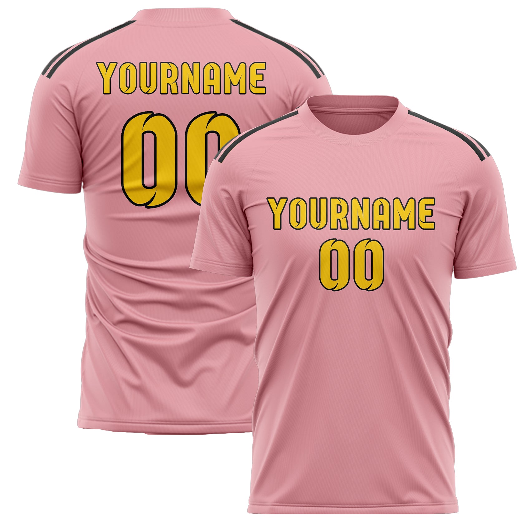 Custom Light Pink Gold Soccer Jersey