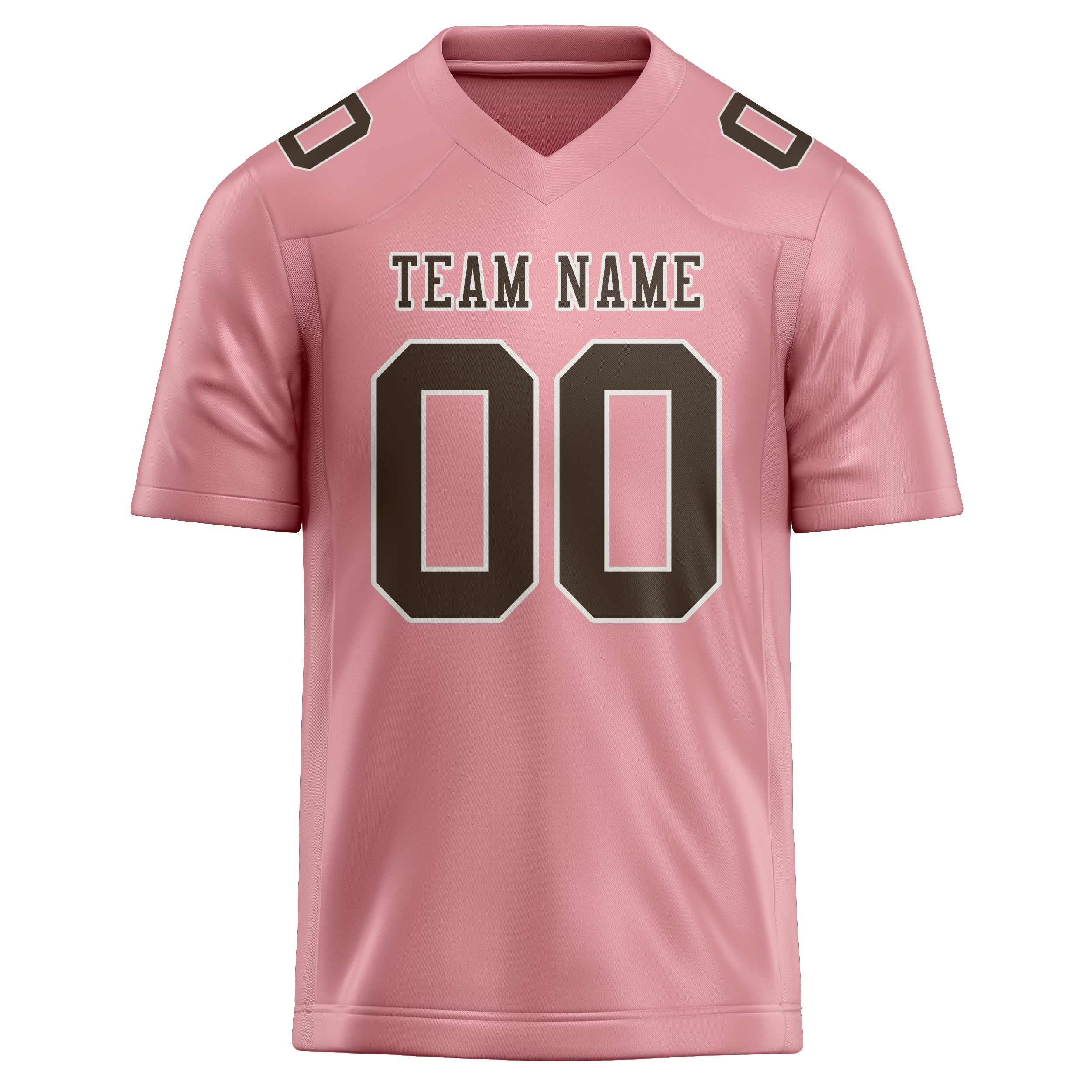 Custom Light Pink Brown Football Jersey