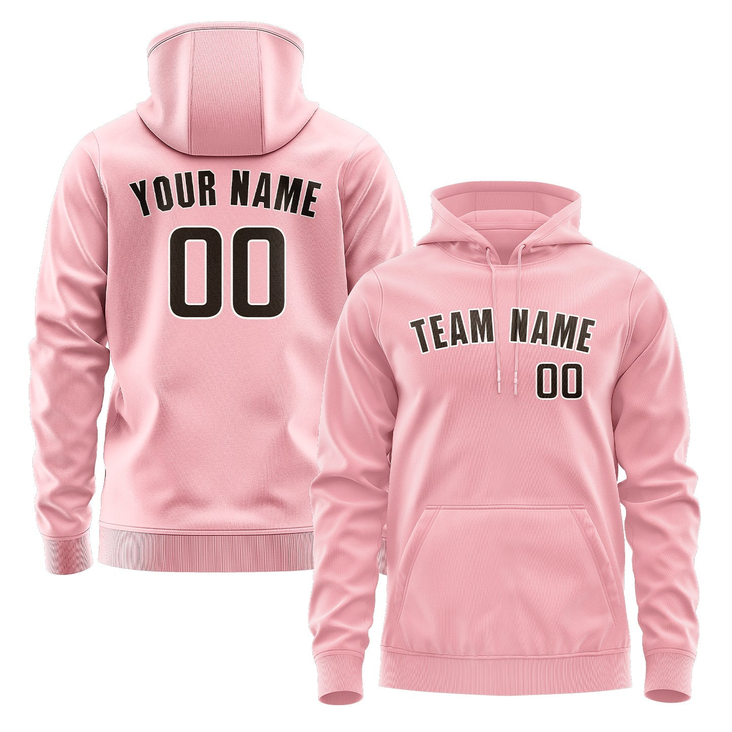 Custom Light Pink Brown Hoodie