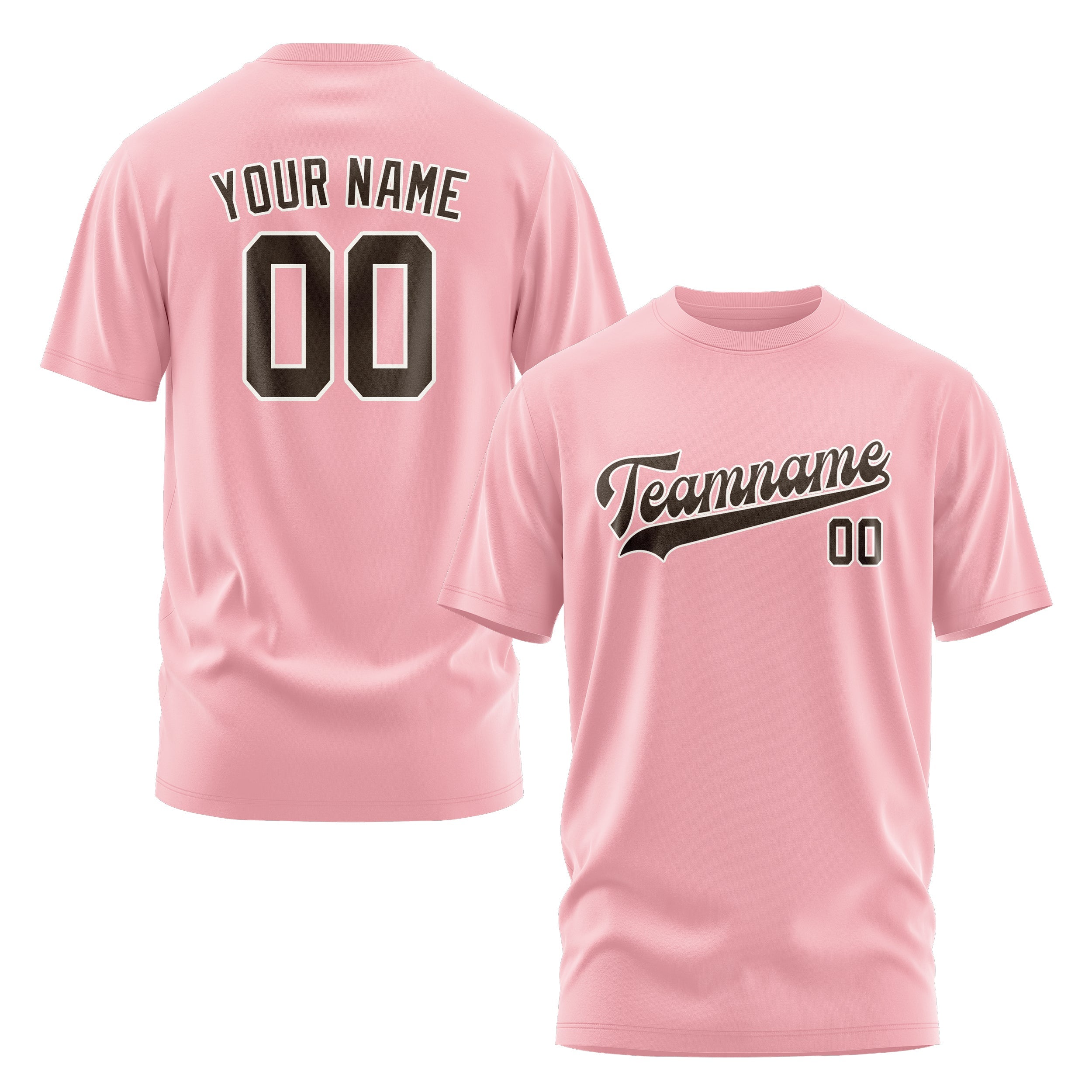 Custom Light Pink Brown T-Shirt