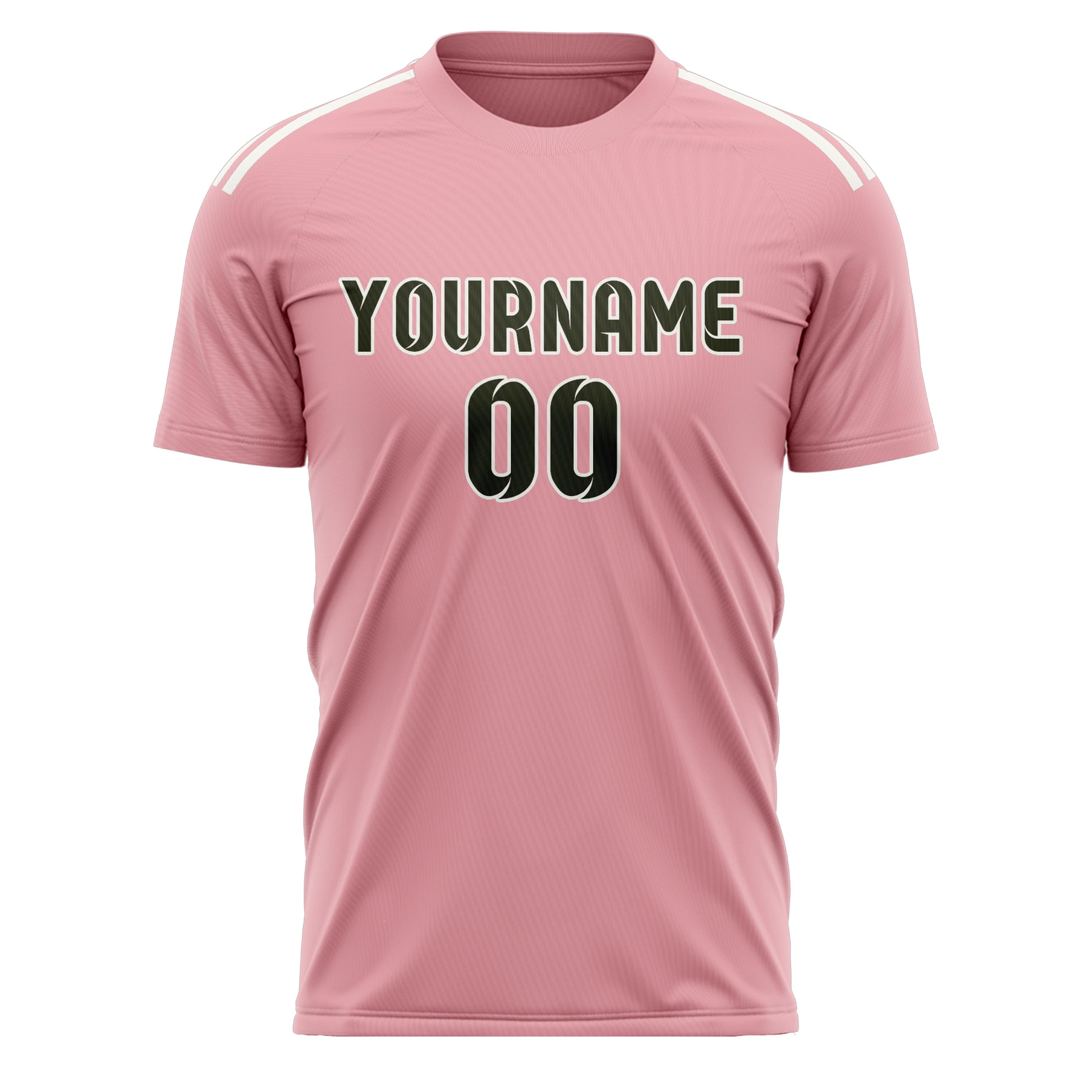 Custom Light Pink Olive Soccer Jersey