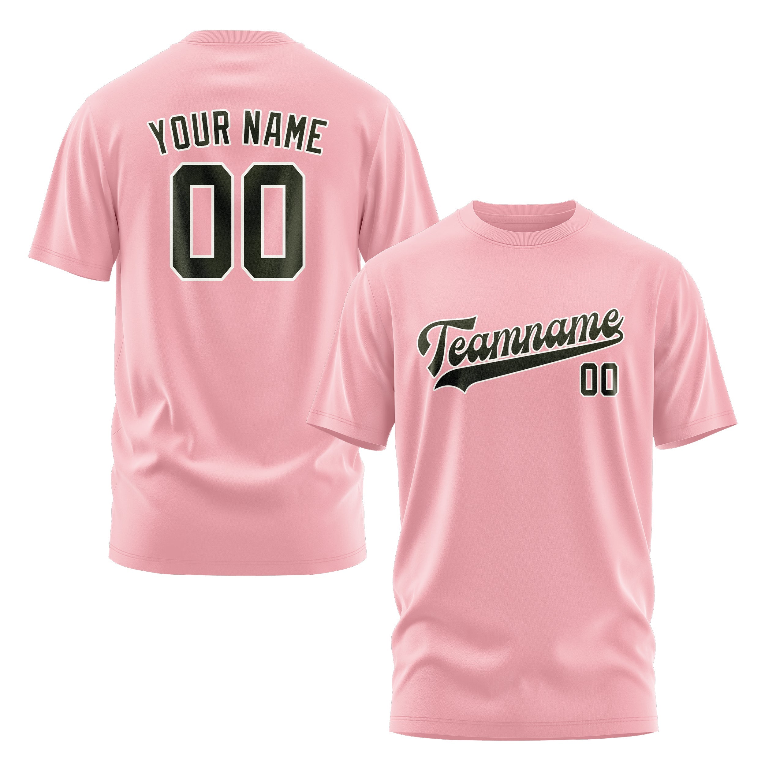 Custom Light Pink Olive T-Shirt