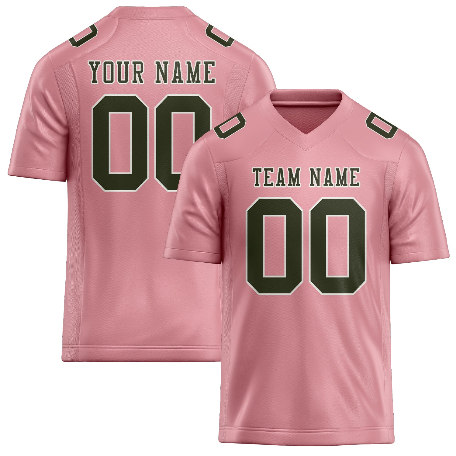 Custom Light Pink Olive Football Jersey