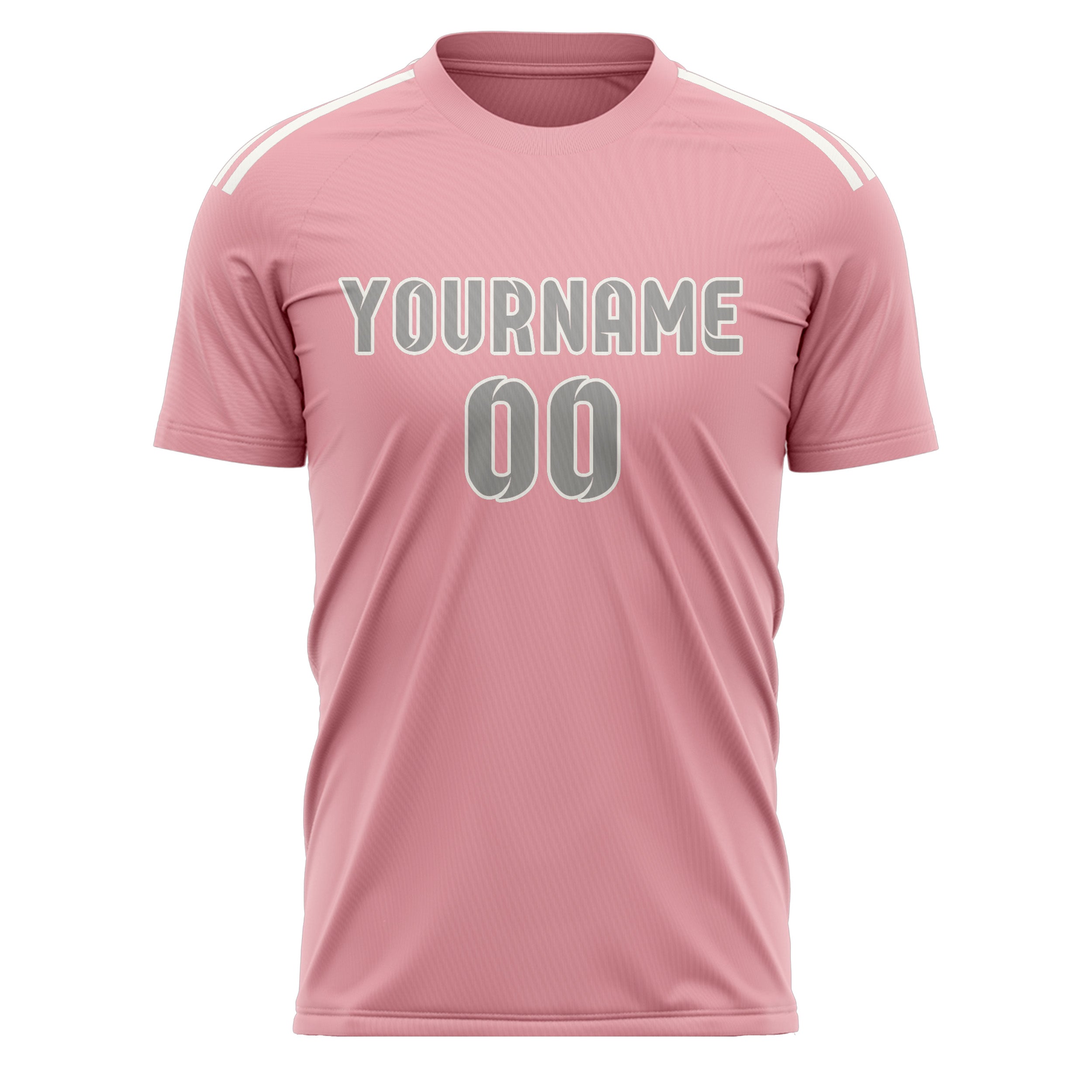 Custom Light Pink Gray Soccer Jersey