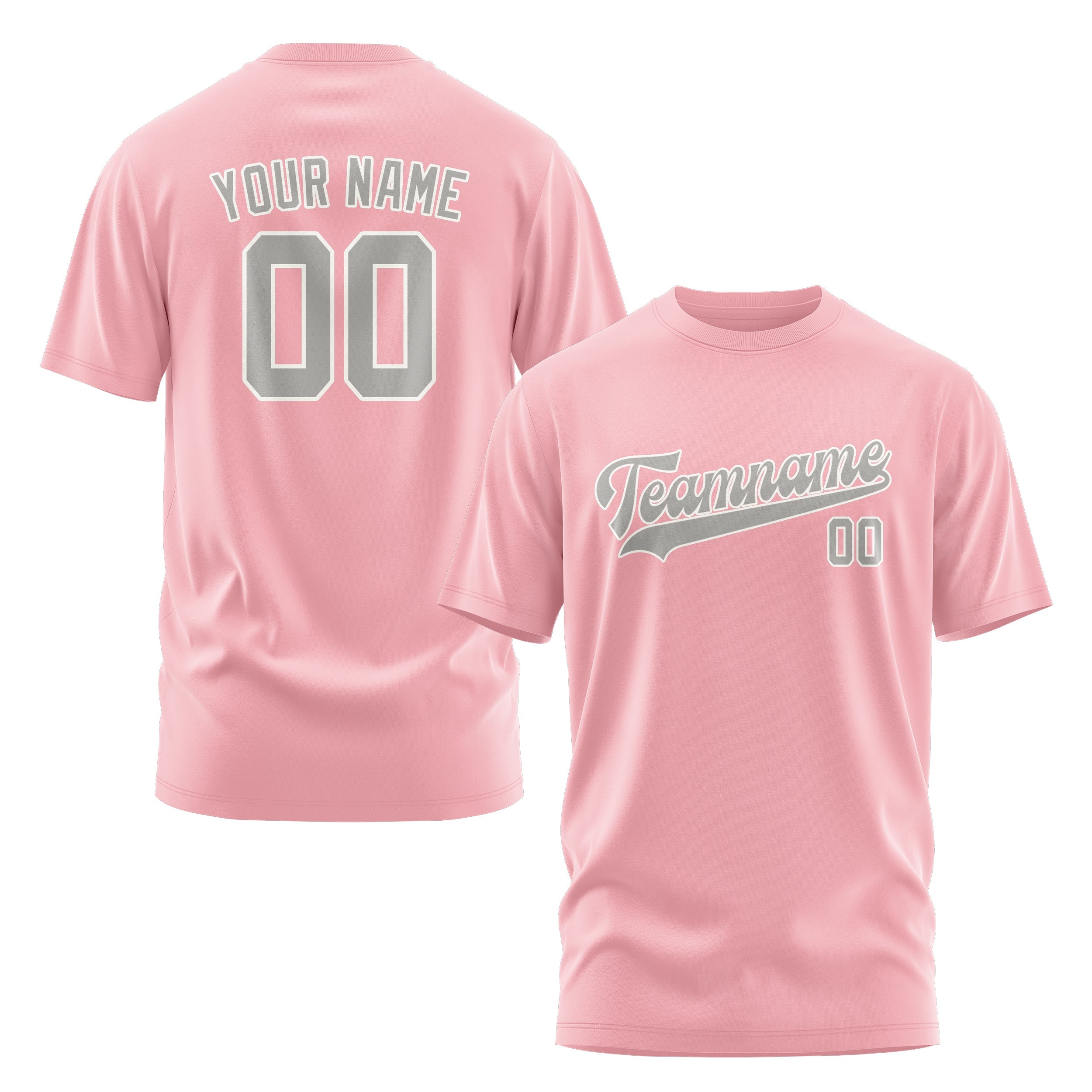 Custom Light Pink Gray T-Shirt