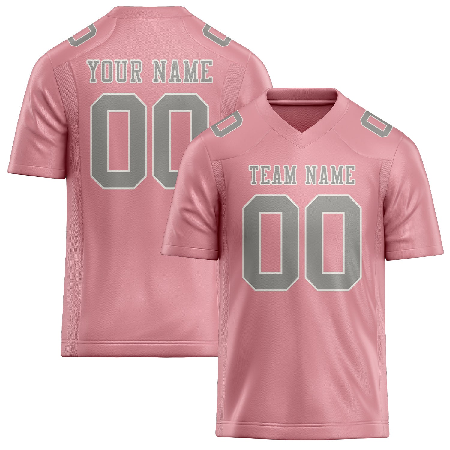 Custom Light Pink Gray Football Jersey