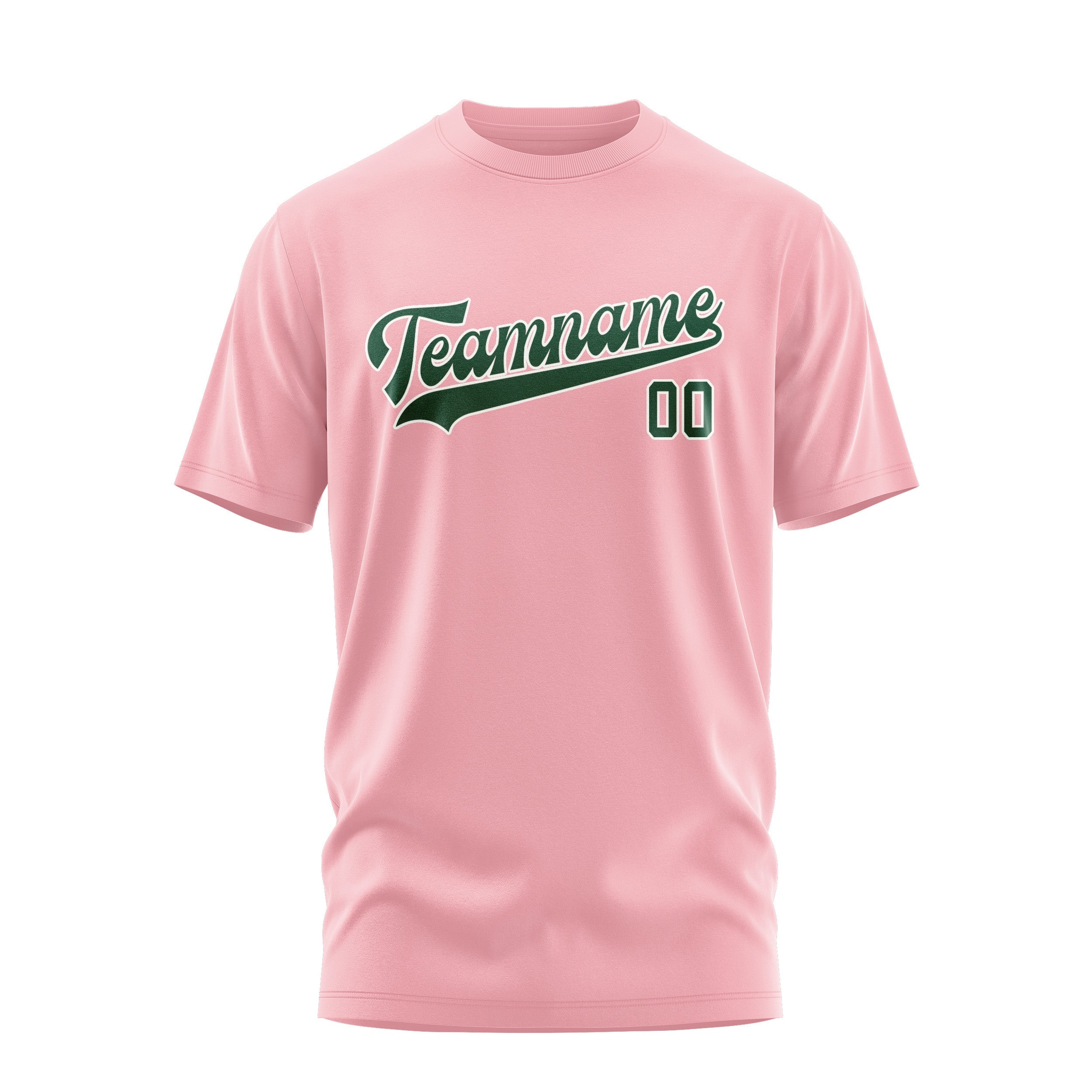 Custom Light Pink Green T-Shirt