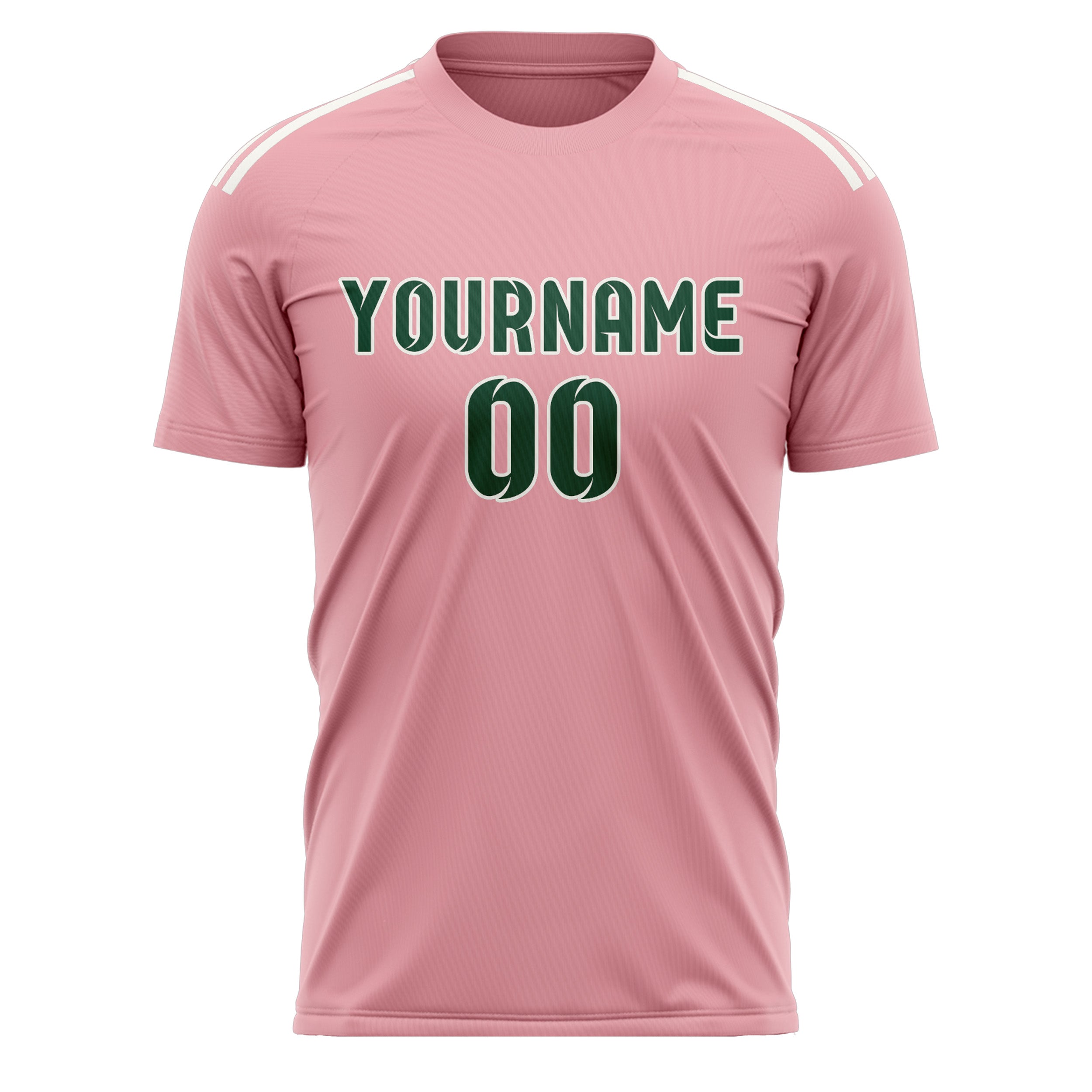 Custom Light Pink Green Soccer Jersey