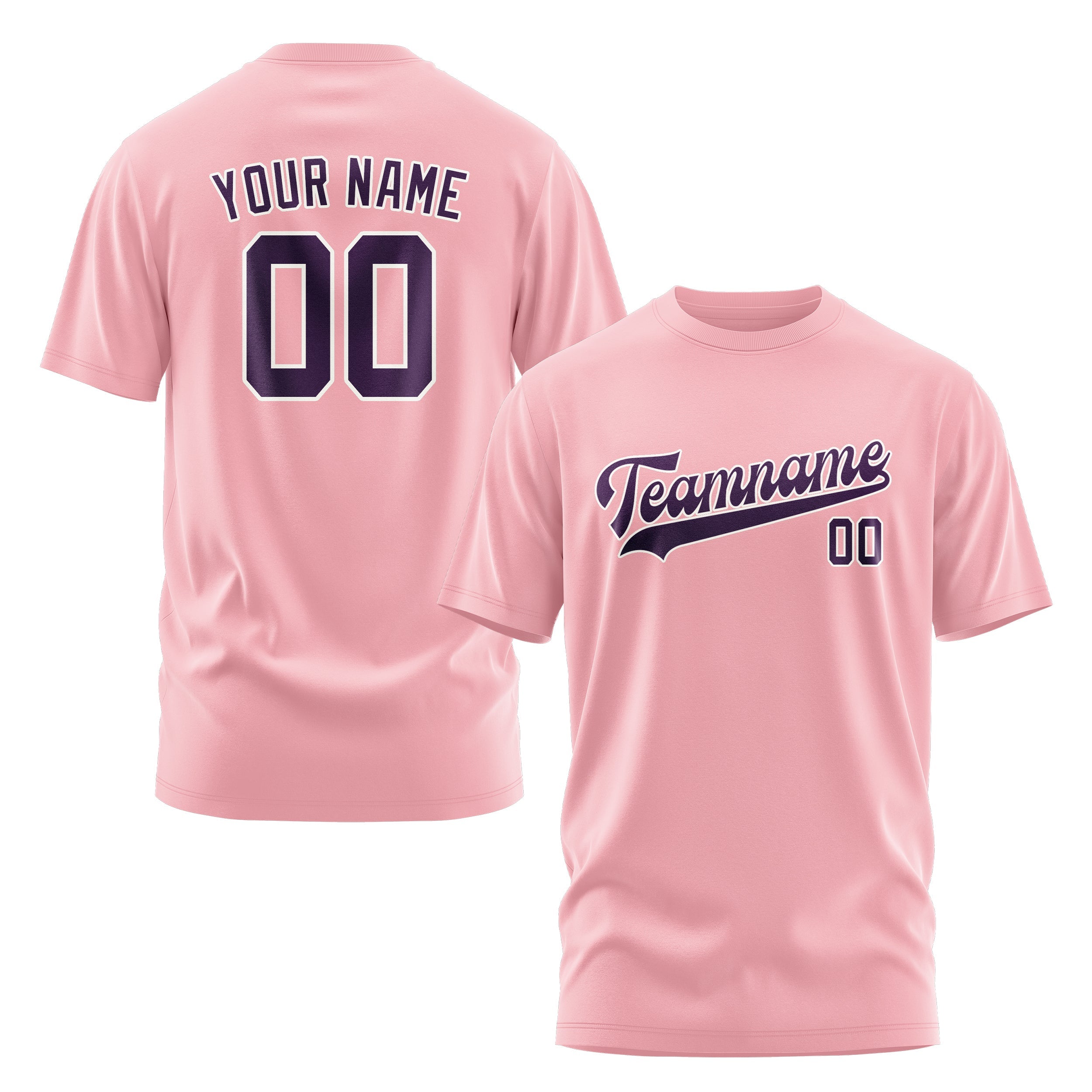 Custom Light Pink Purple T-Shirt