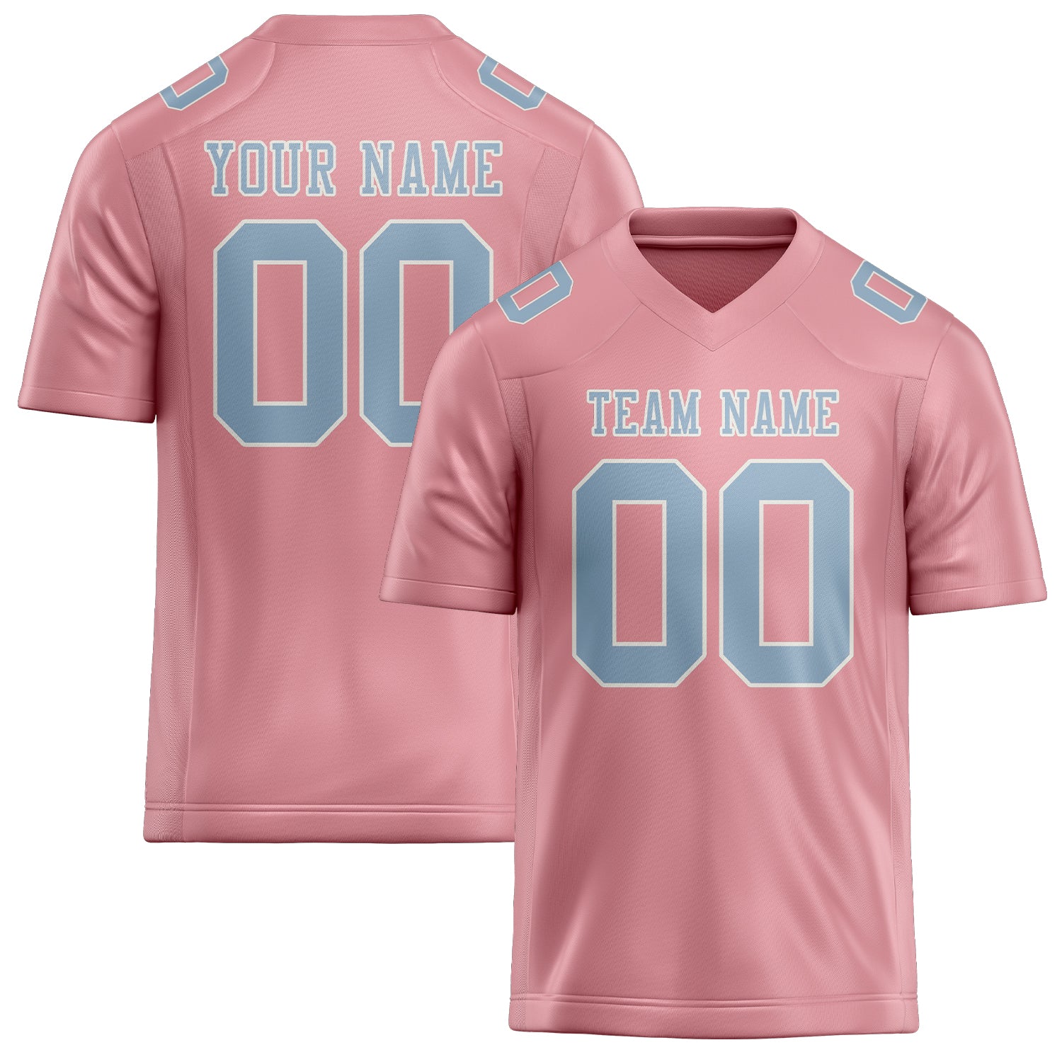 Custom Light Pink Light Blue Football Jersey