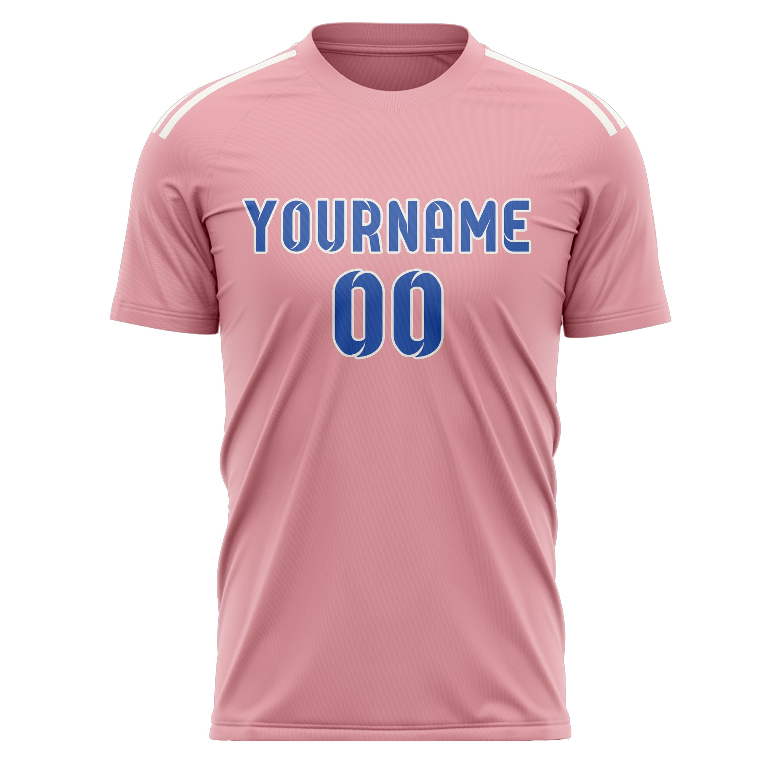Custom Light Pink Sky Blue Soccer Jersey
