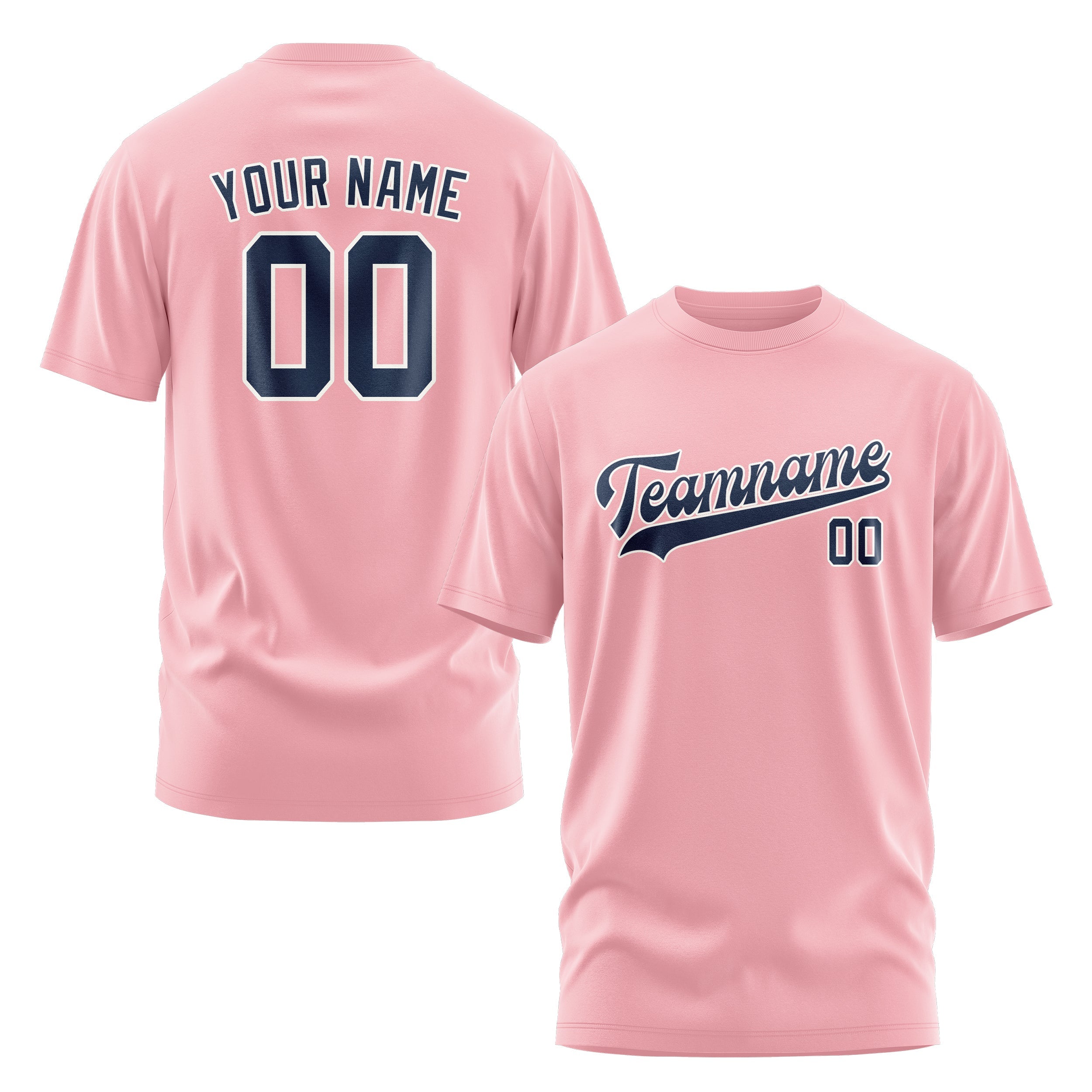 Custom Light Pink Blue T-Shirt
