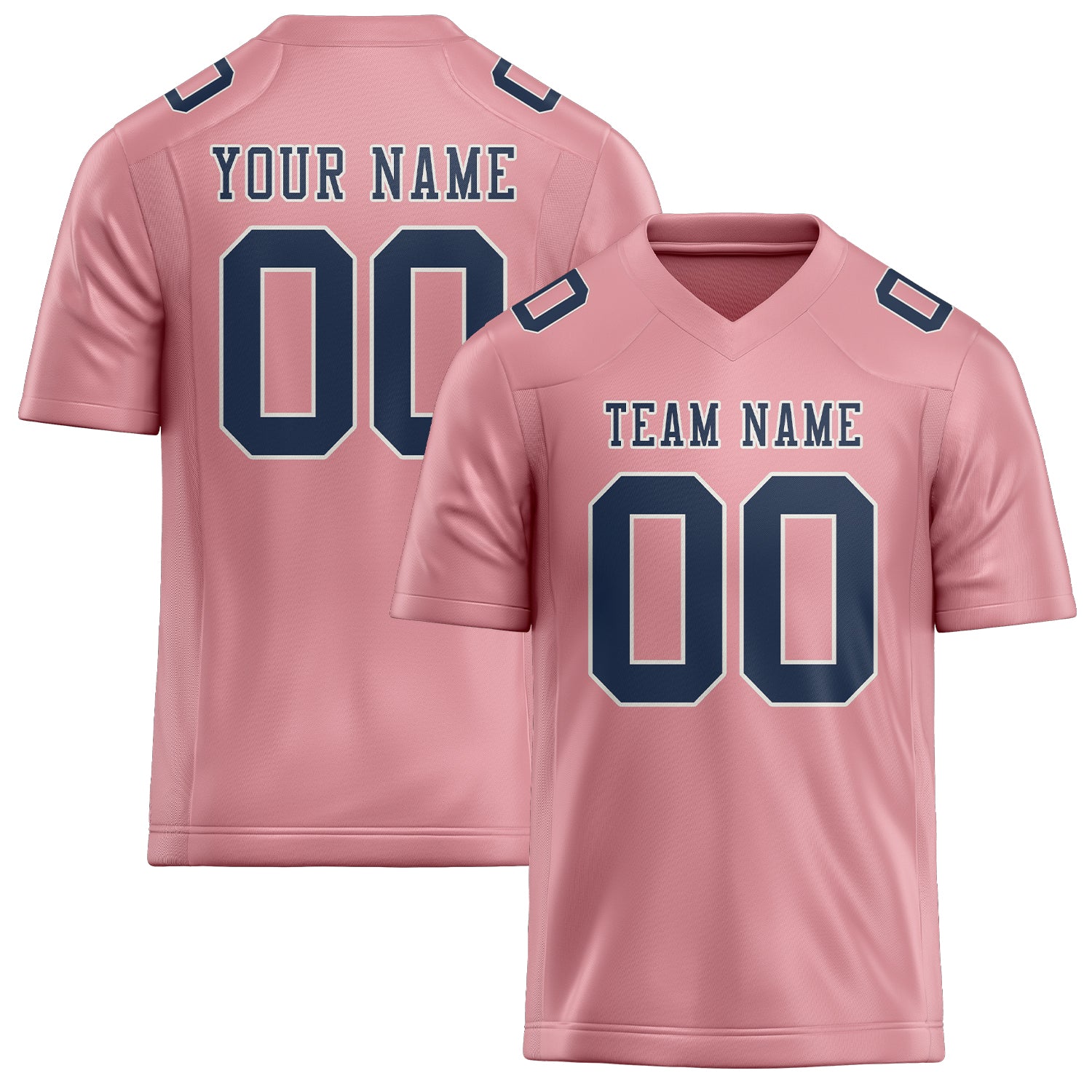Custom Light Pink Blue Football Jersey