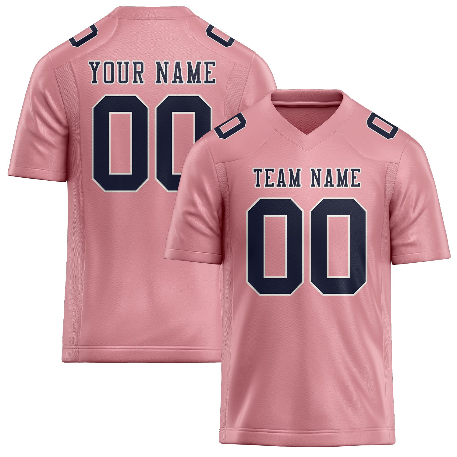 Custom Light Pink Navy Football Jersey