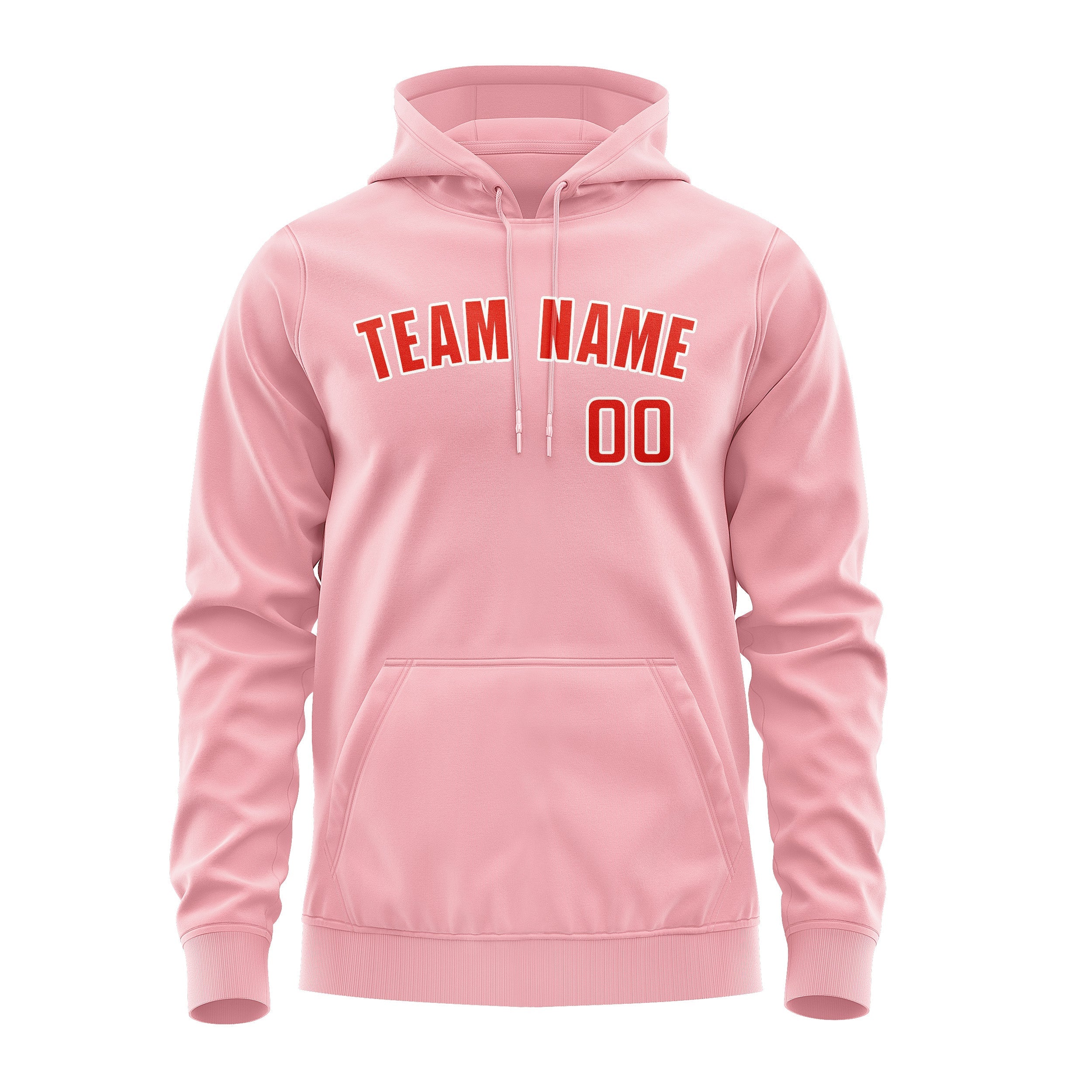 Custom Light Pink Orange Red Hoodie