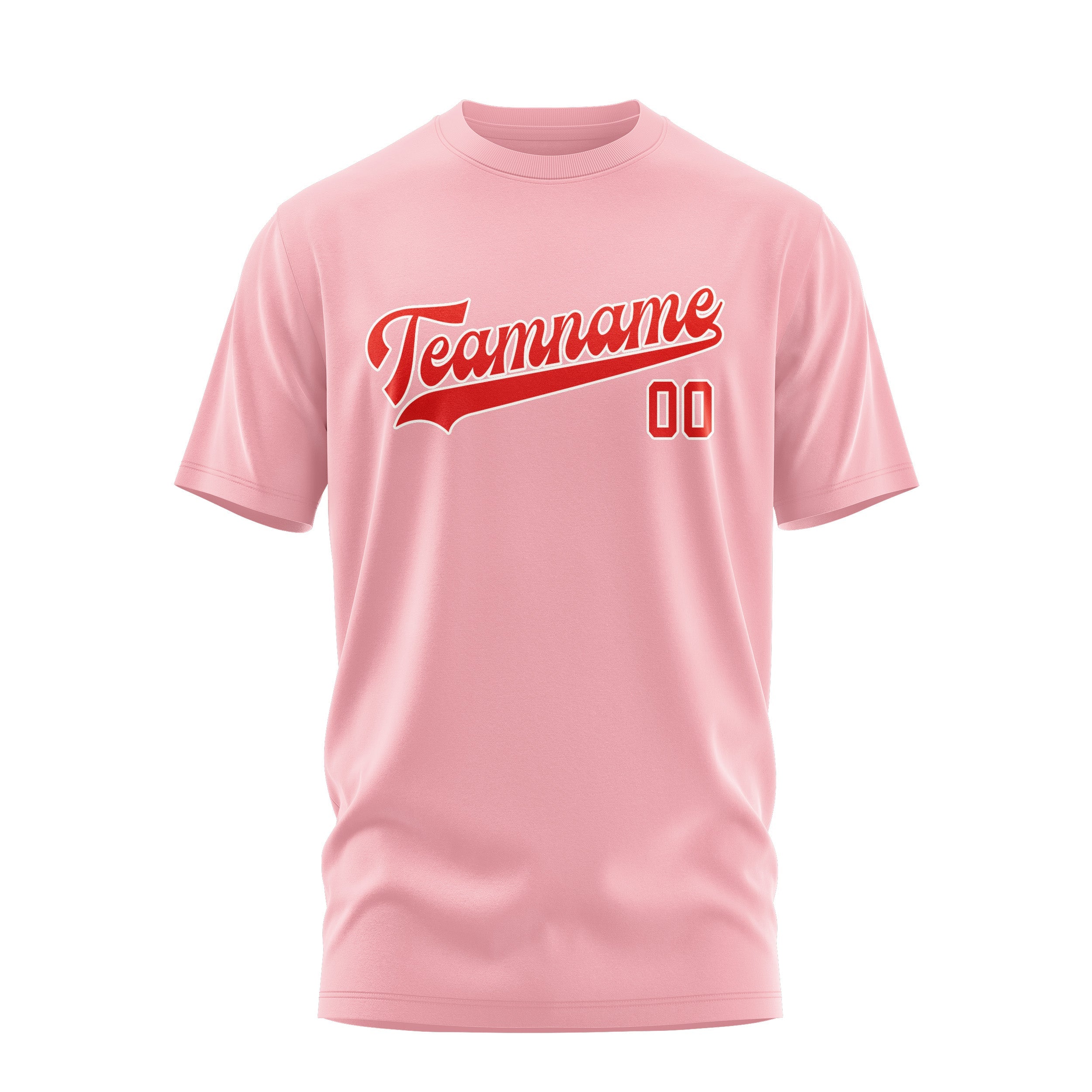 Custom Light Pink Orange Red T-Shirt