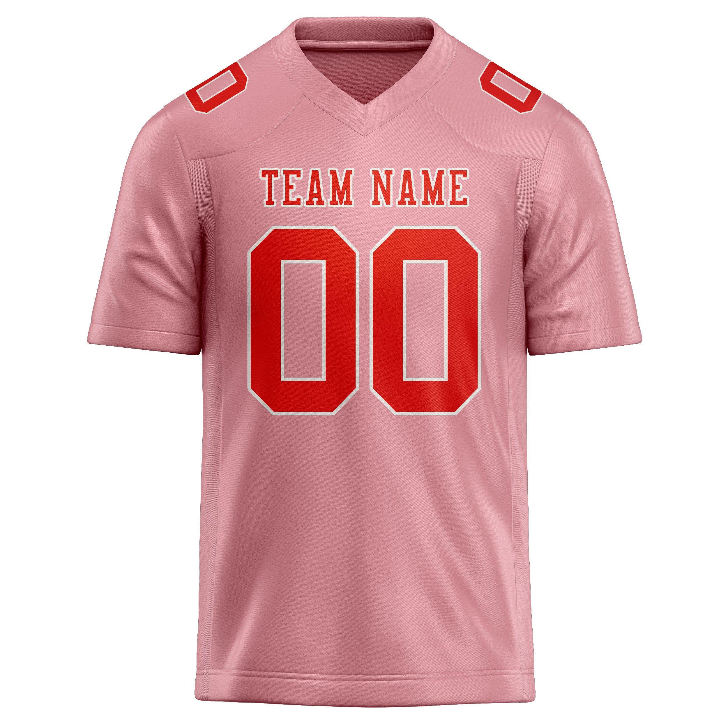 Custom Light Pink Orange Red Football Jersey