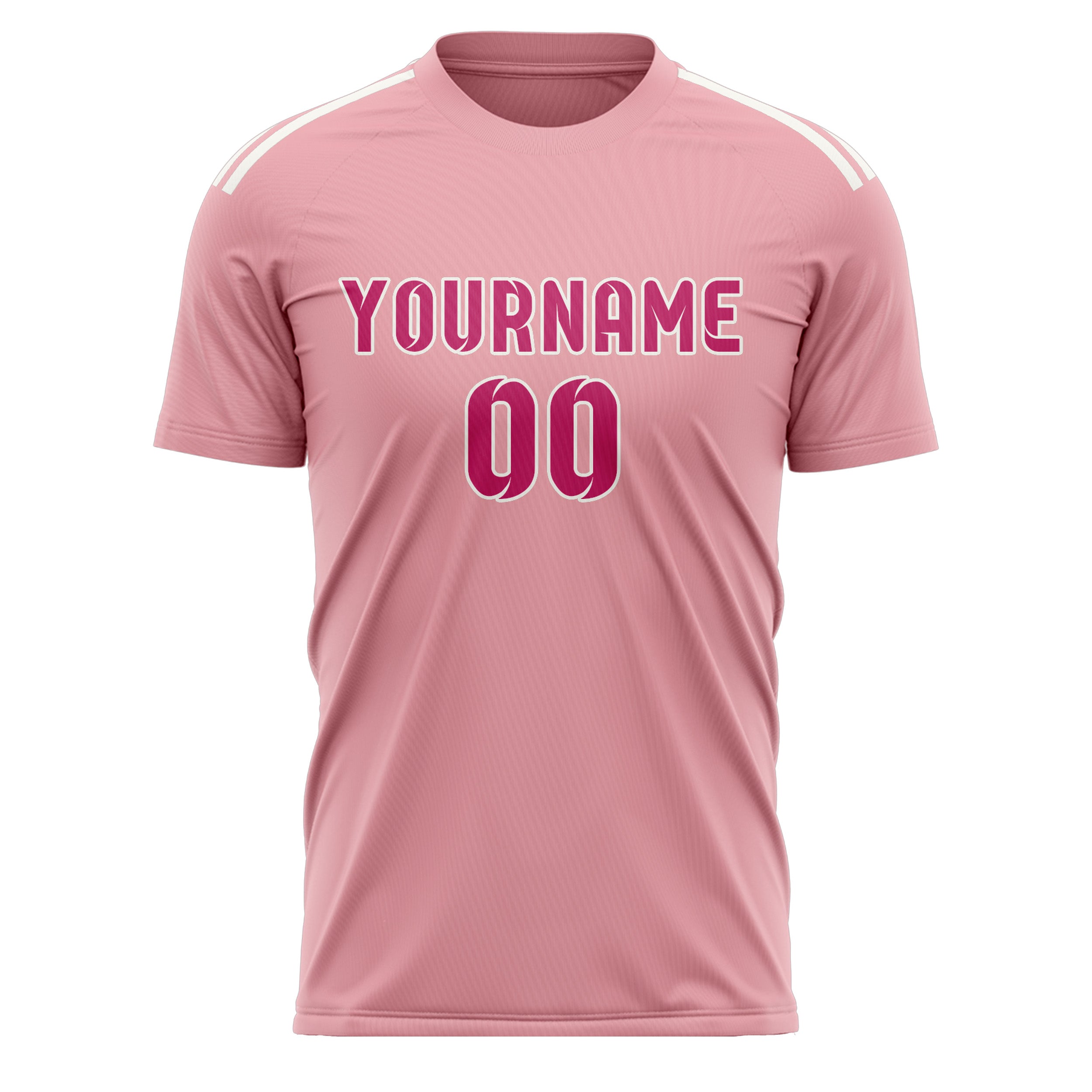Custom Light Pink Pink Soccer Jersey