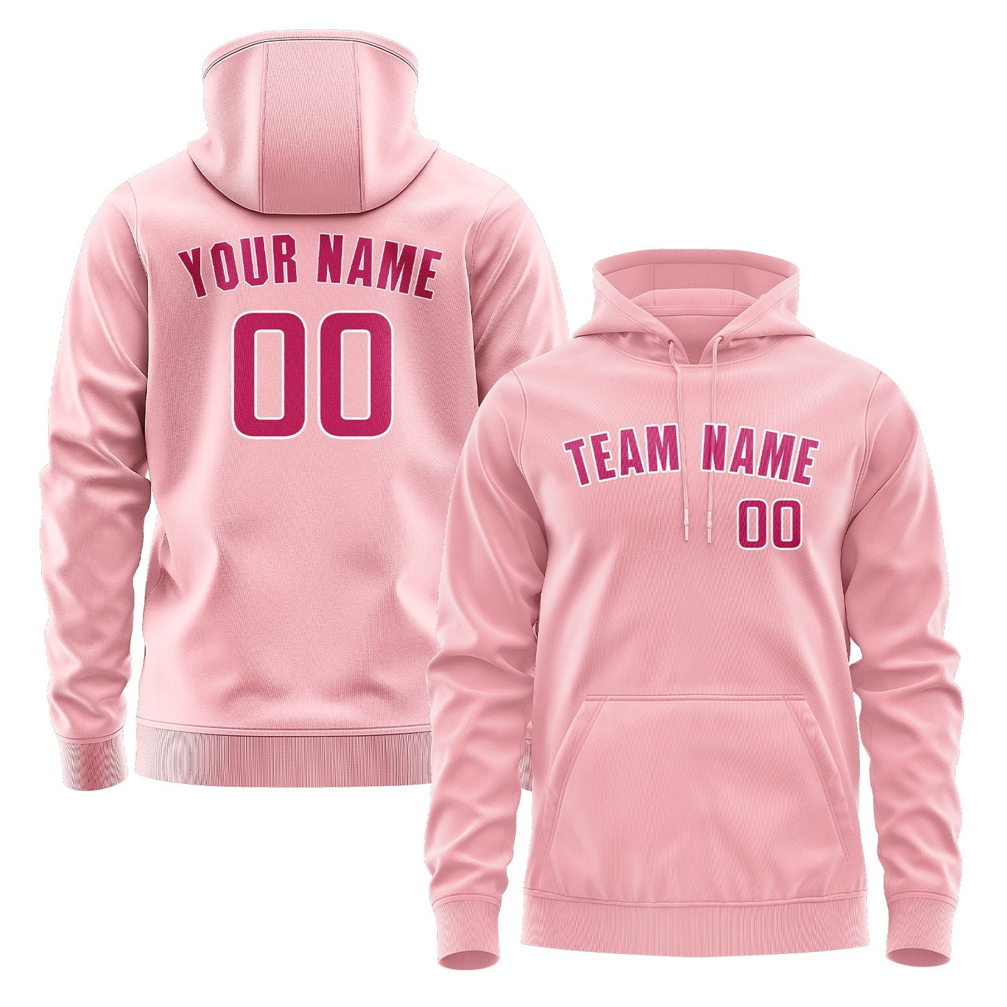 Custom Light Pink Pink Hoodie