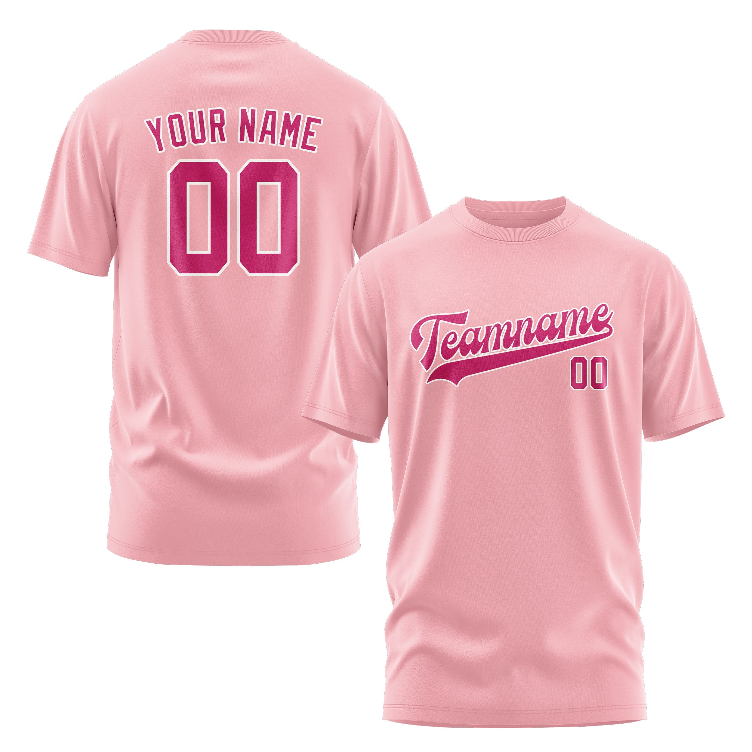 Custom Light Pink Pink T-Shirt