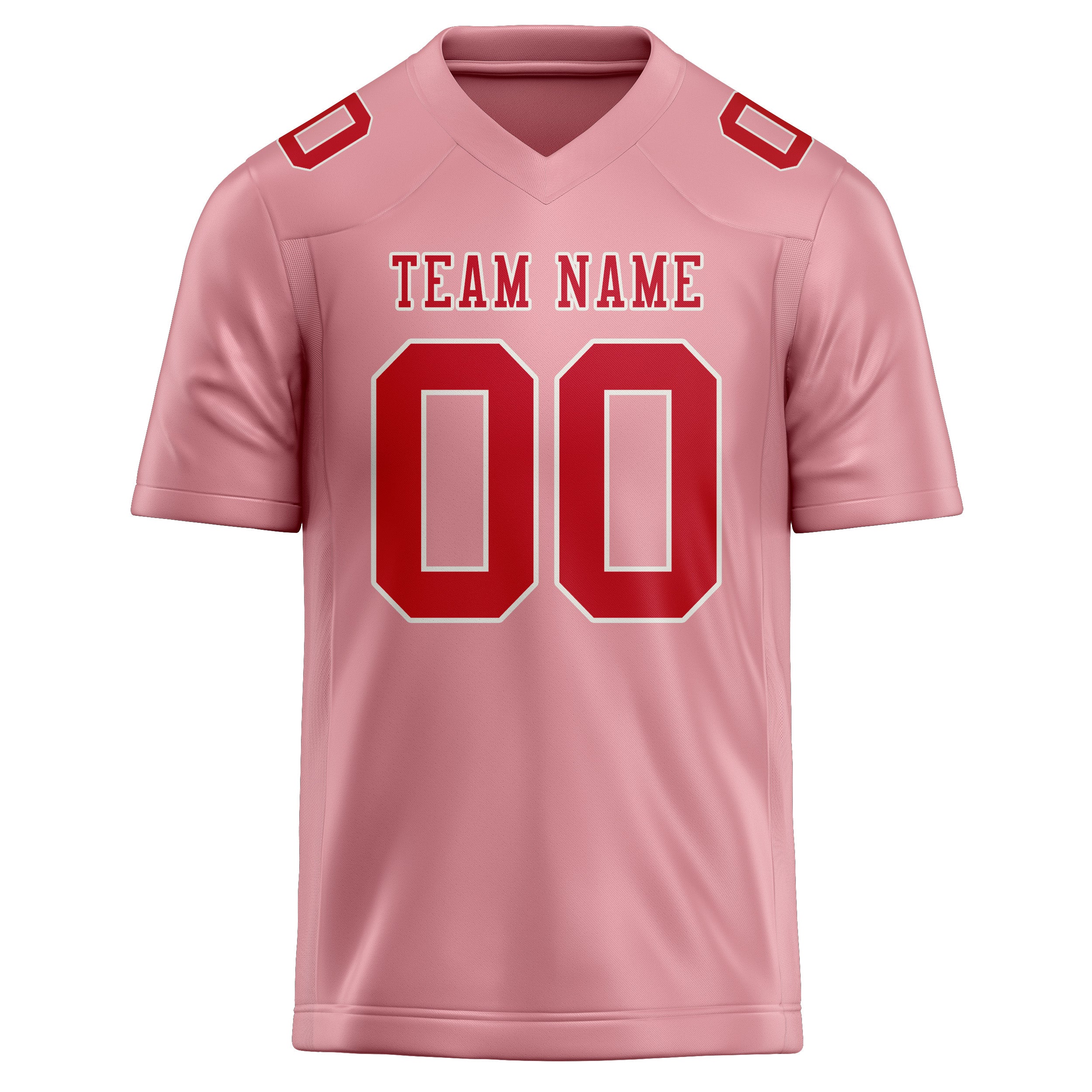 Custom Light Pink Red Football Jersey