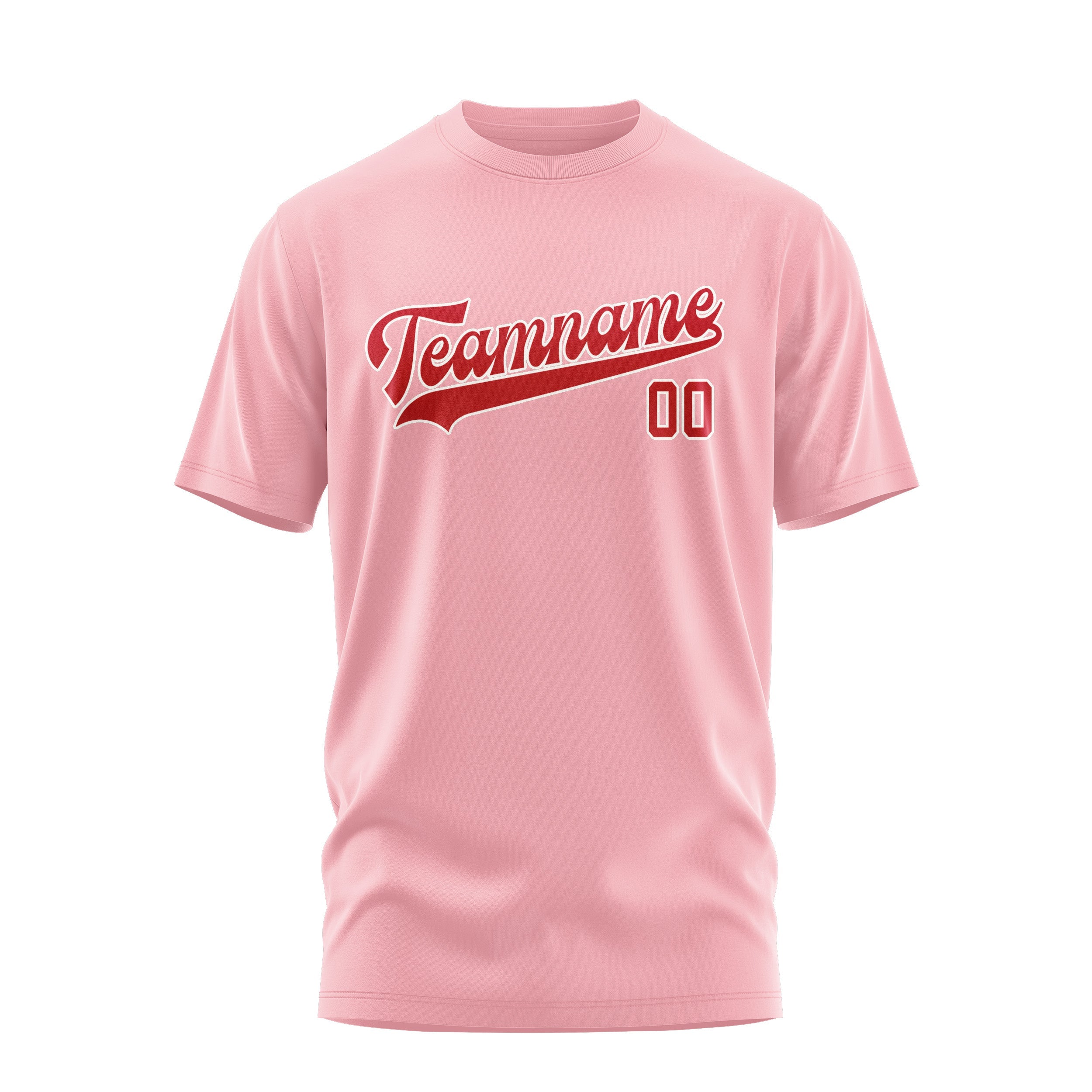Custom Light Pink Red T-Shirt