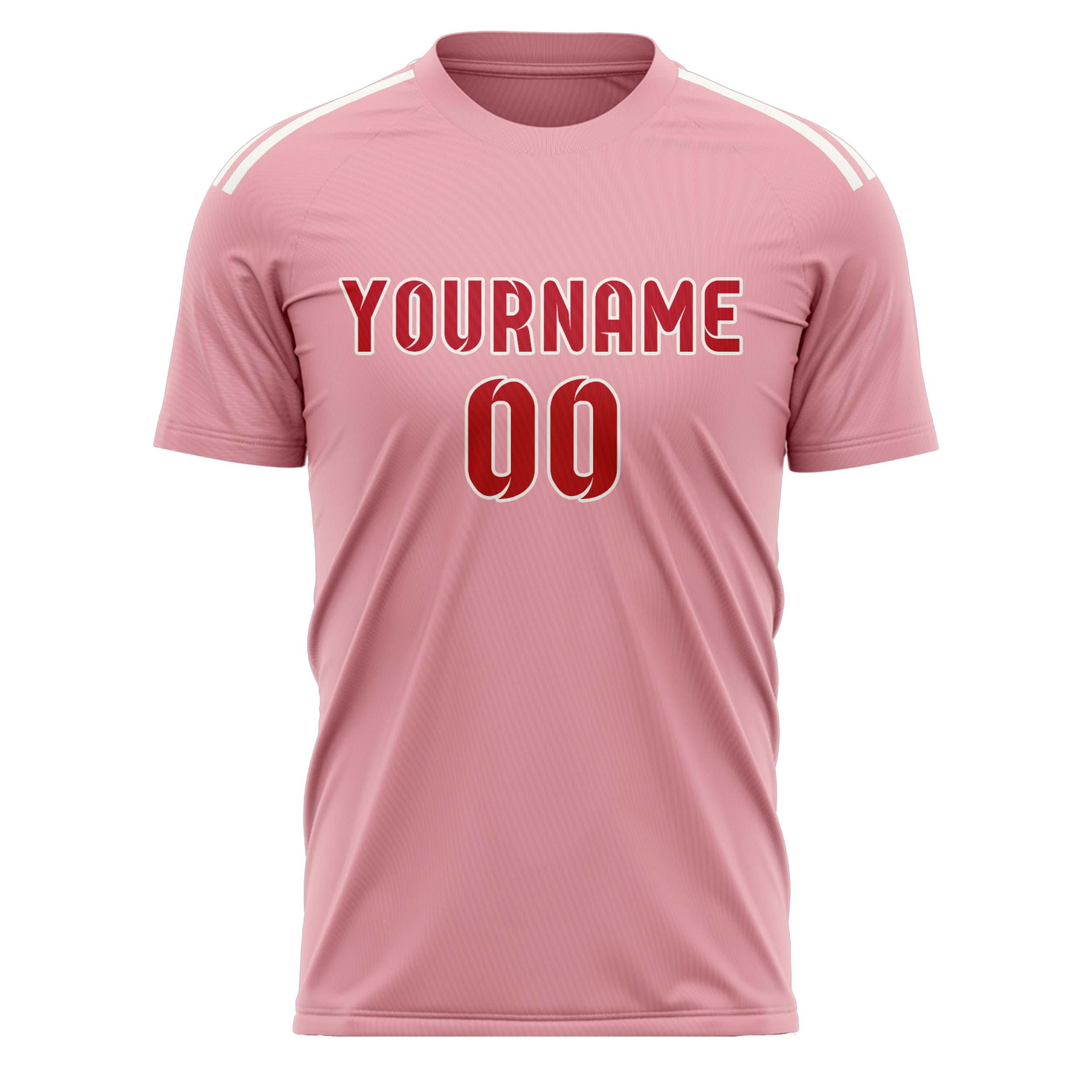 Custom Light Pink Red Soccer Jersey