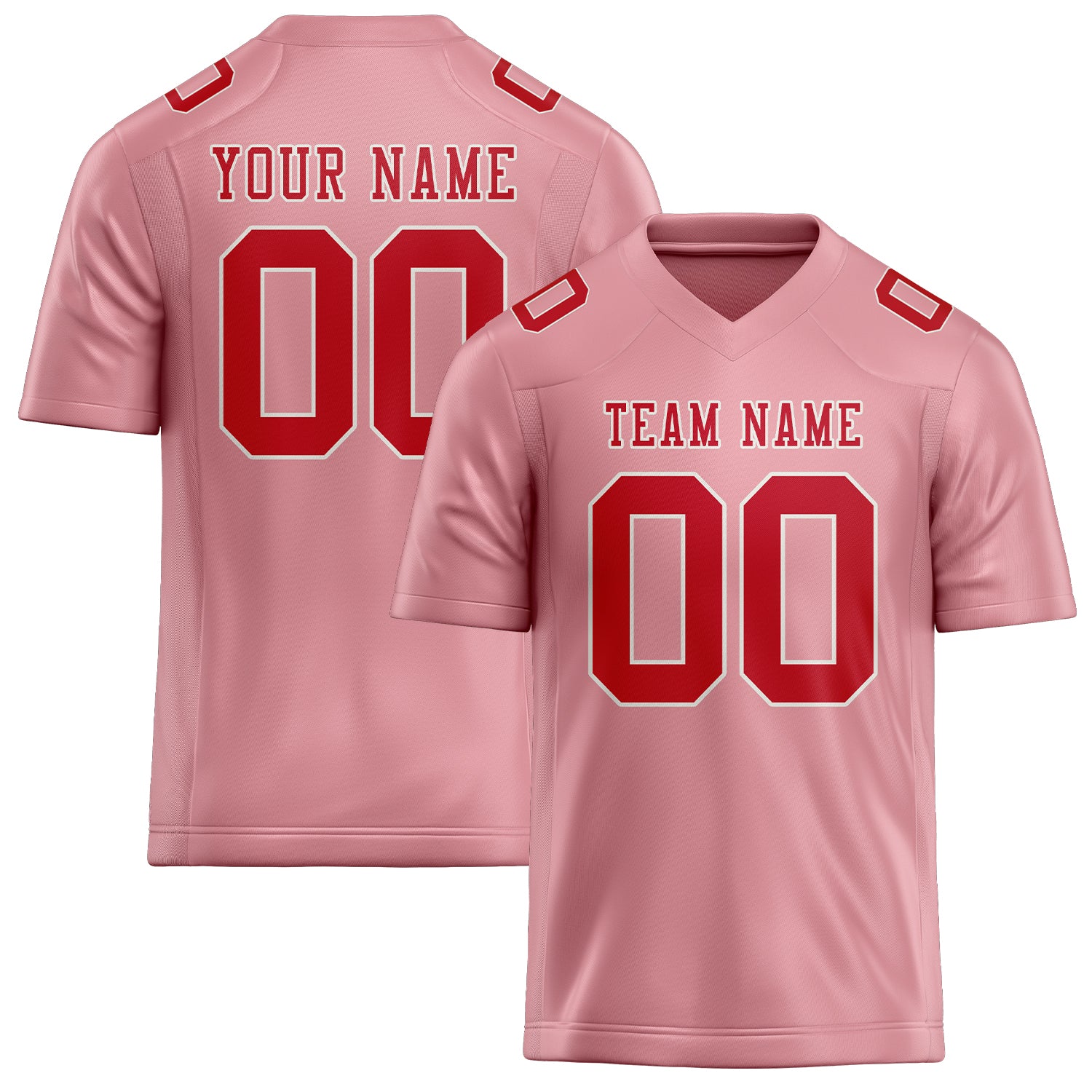Custom Light Pink Red Football Jersey