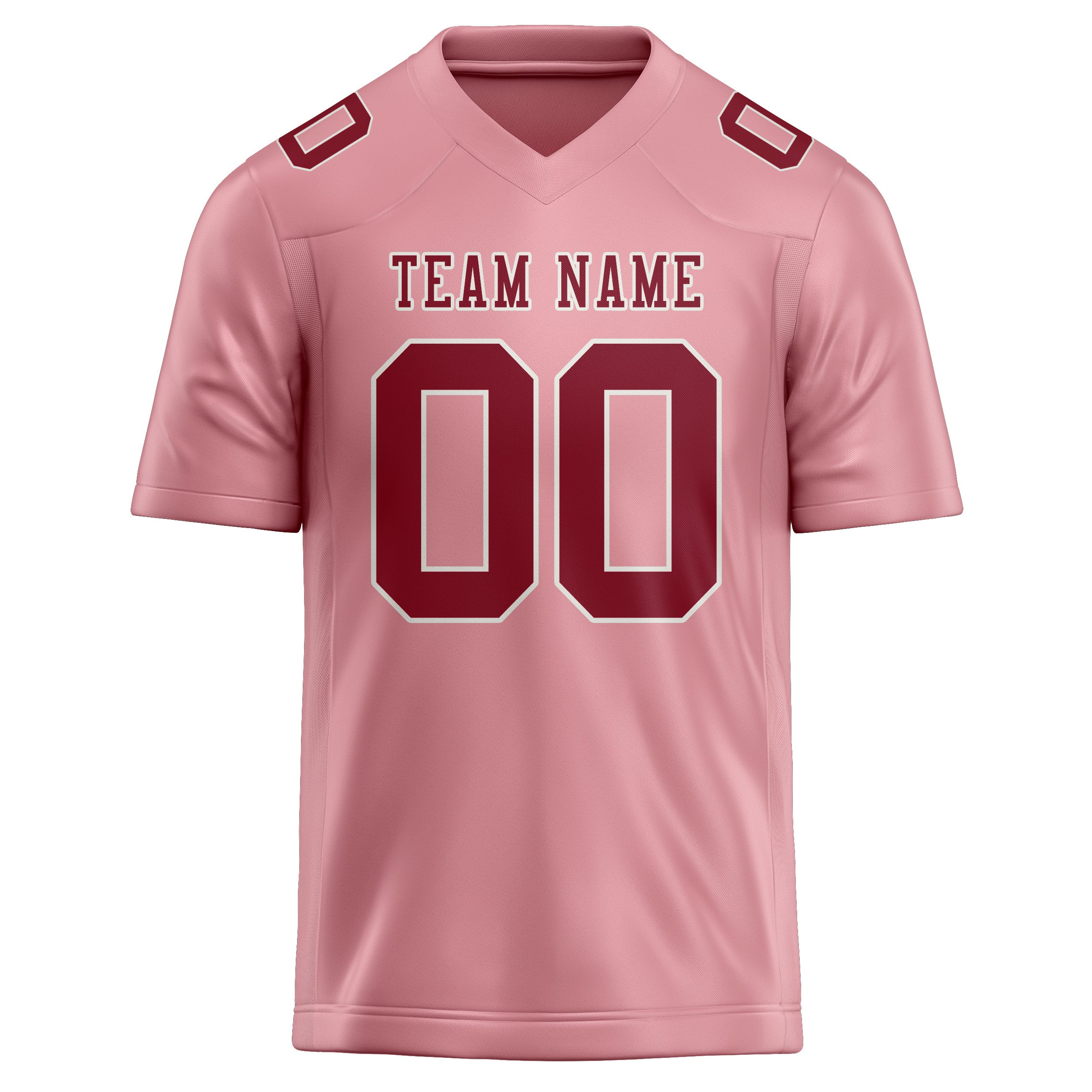 Custom Light Pink Crimson Red Football Jersey