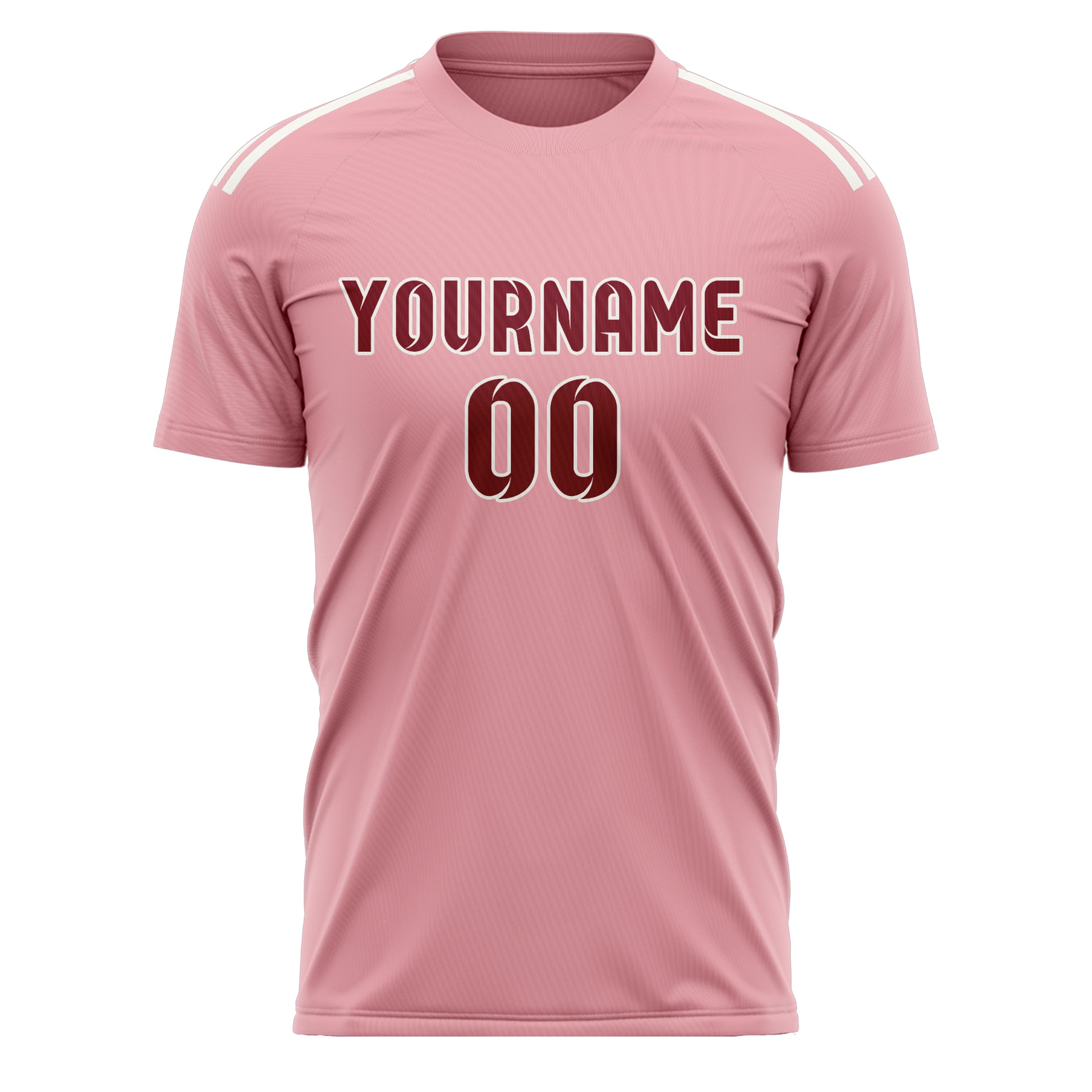 Custom Light Pink Crimson Red Soccer Jersey