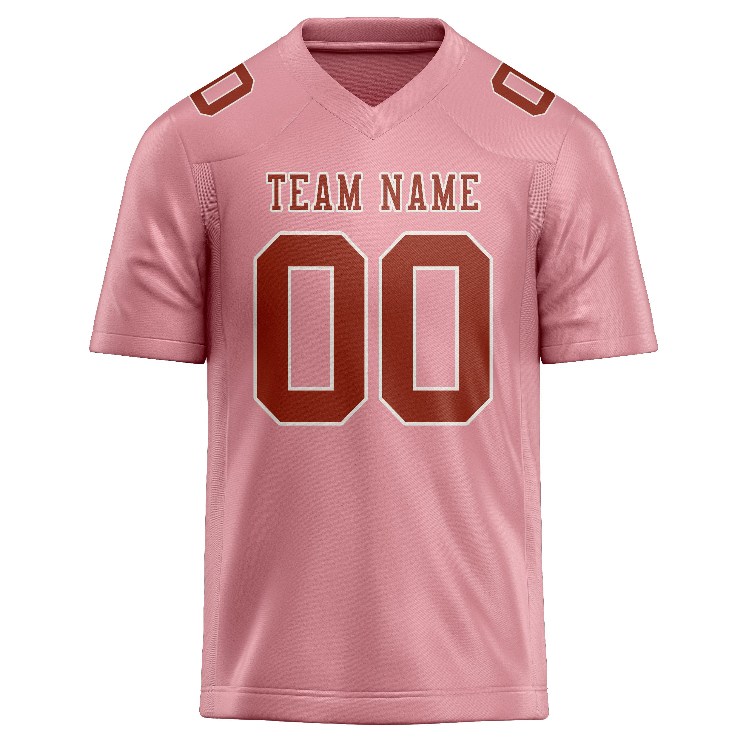 Custom Light Pink Coral Red Football Jersey