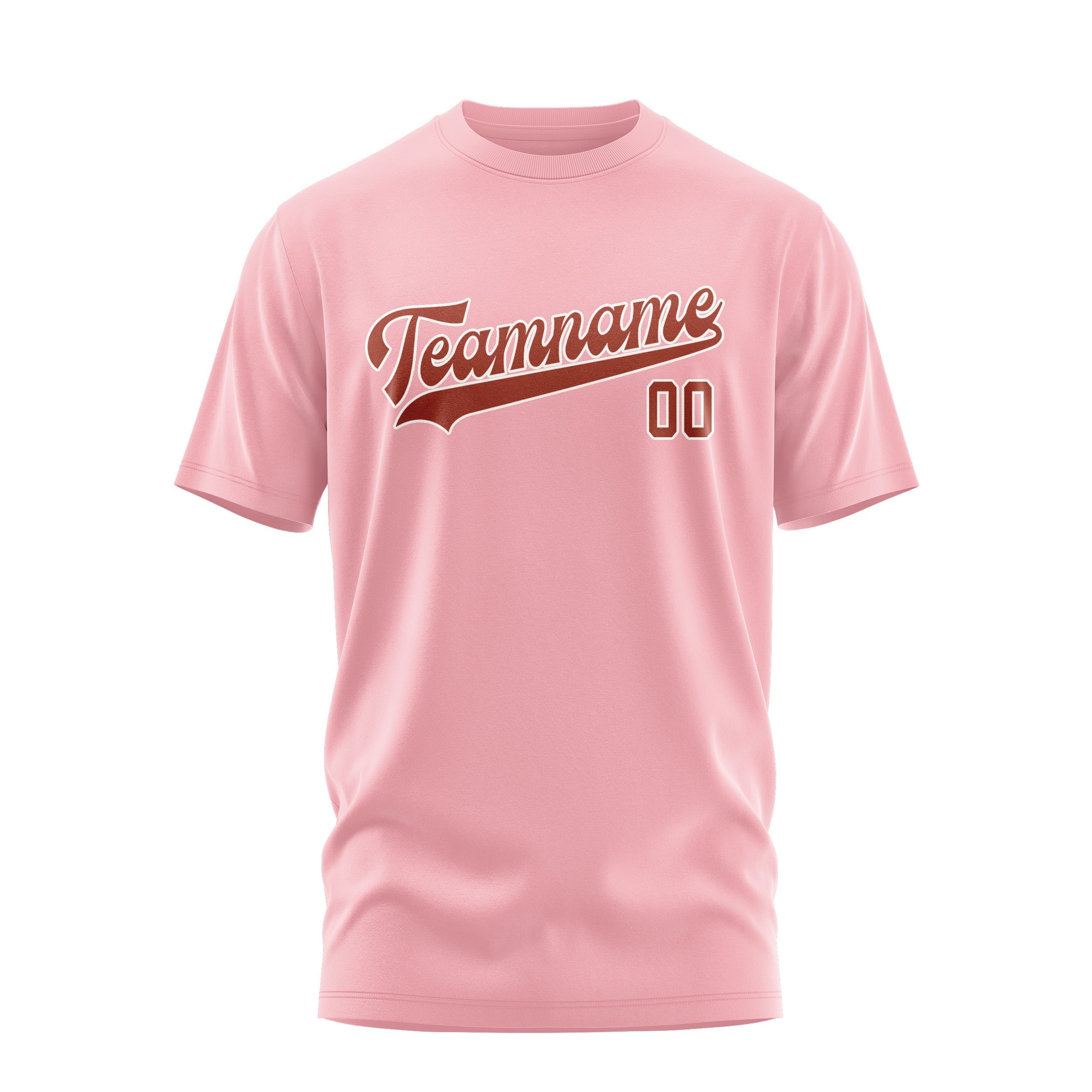 Custom Light Pink Coral Red T-Shirt