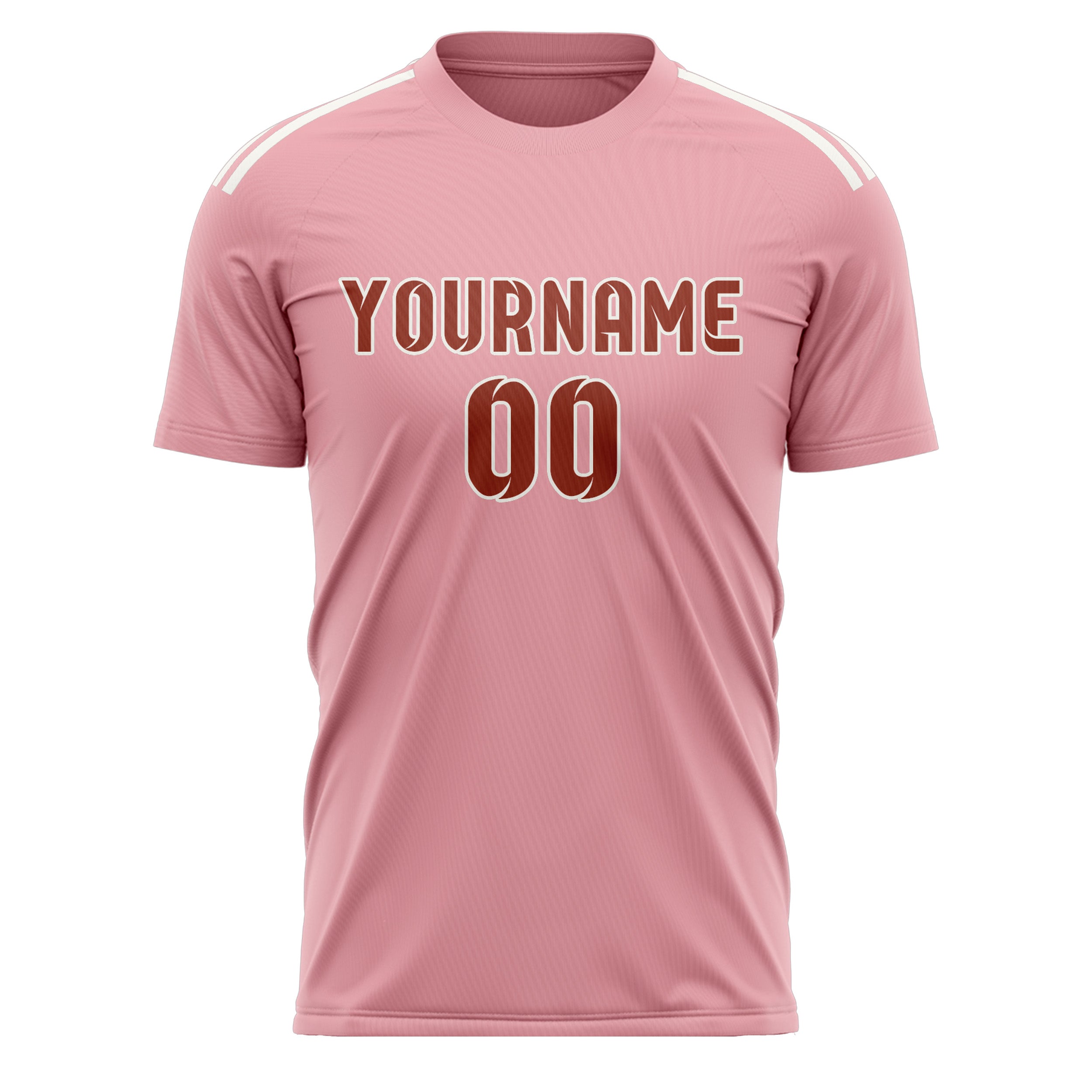 Custom Light Pink Coral Red Soccer Jersey