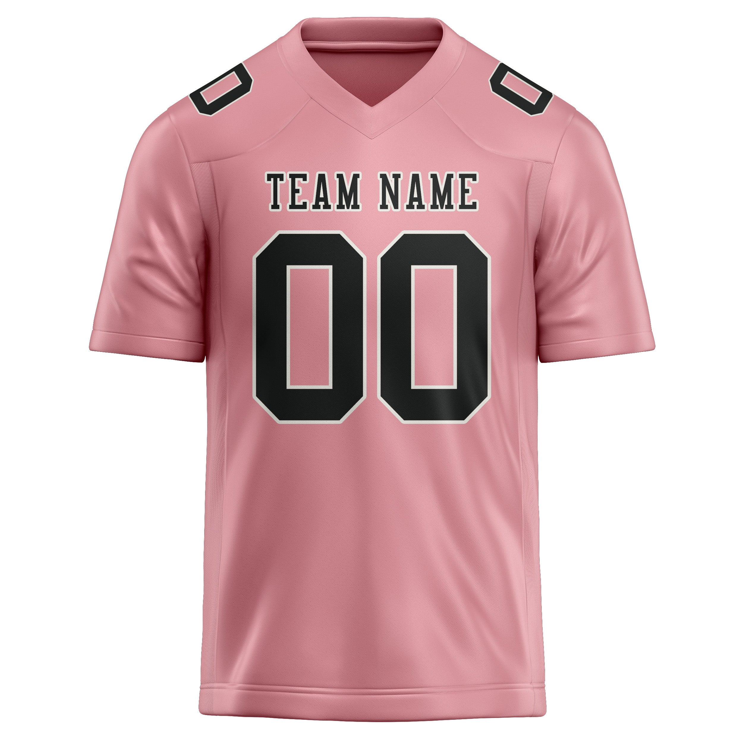 Custom Light Pink Black Football Jersey