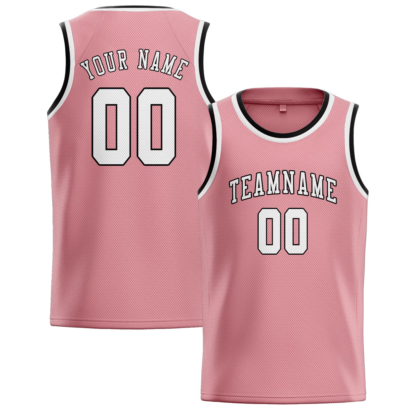 Custom Light Pink White Basketball Jersey
