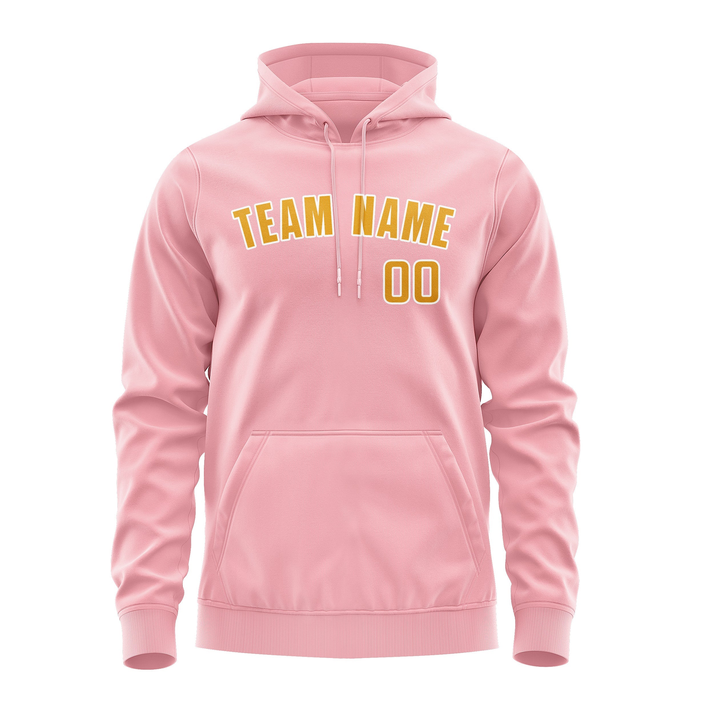 Custom Light Pink Yellow Hoodie