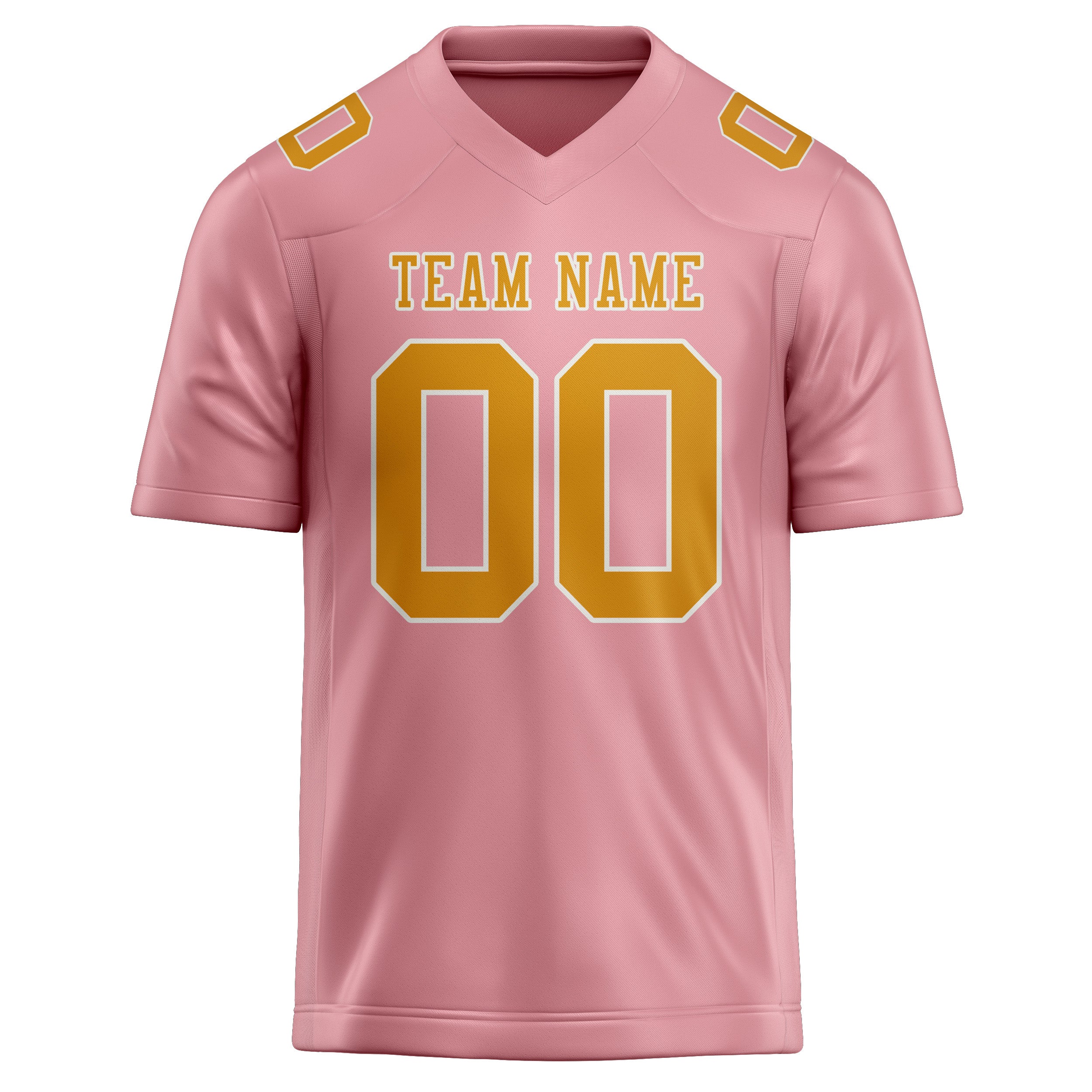 Custom Light Pink Yellow Football Jersey